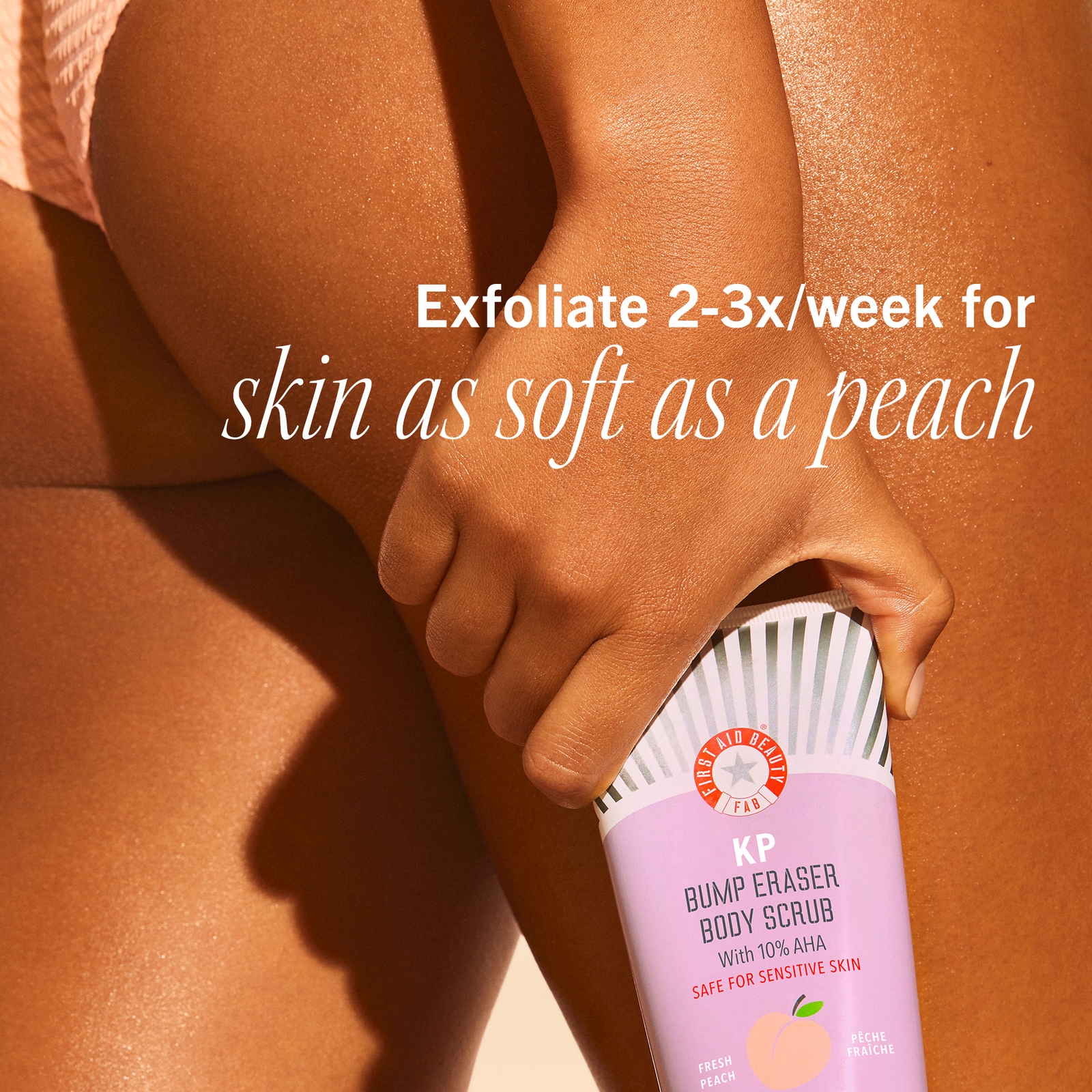 Thumbnail - First Aid Beauty KP Bump Eraser Body Scrub w. 10% AHA 8oz - Peach