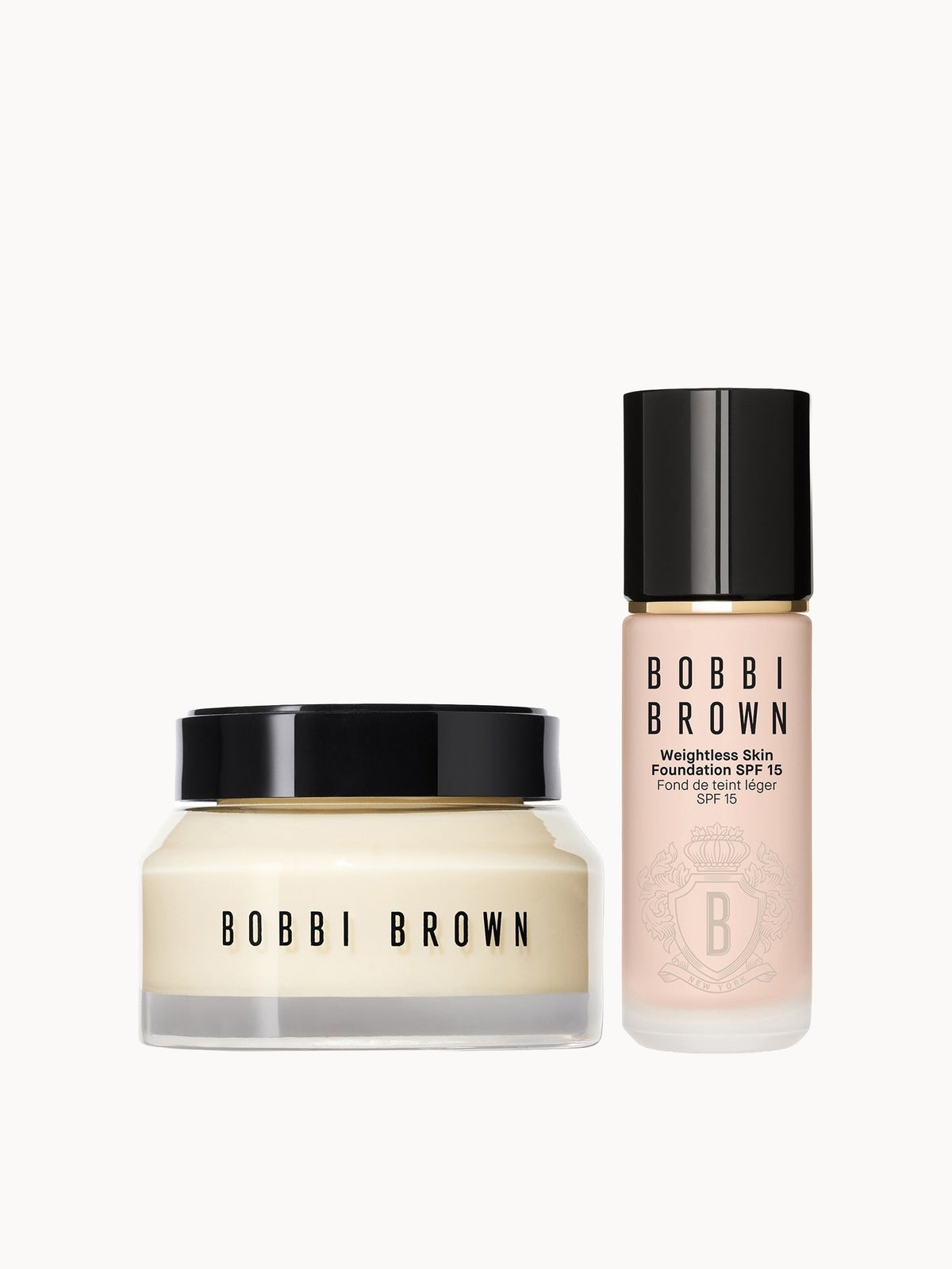 Bobbi Brown Hydrating Duo: Vitamin Enriched Face Base+ & Weightless Skin Foundation Bundle (Various Shades) - Alabaster