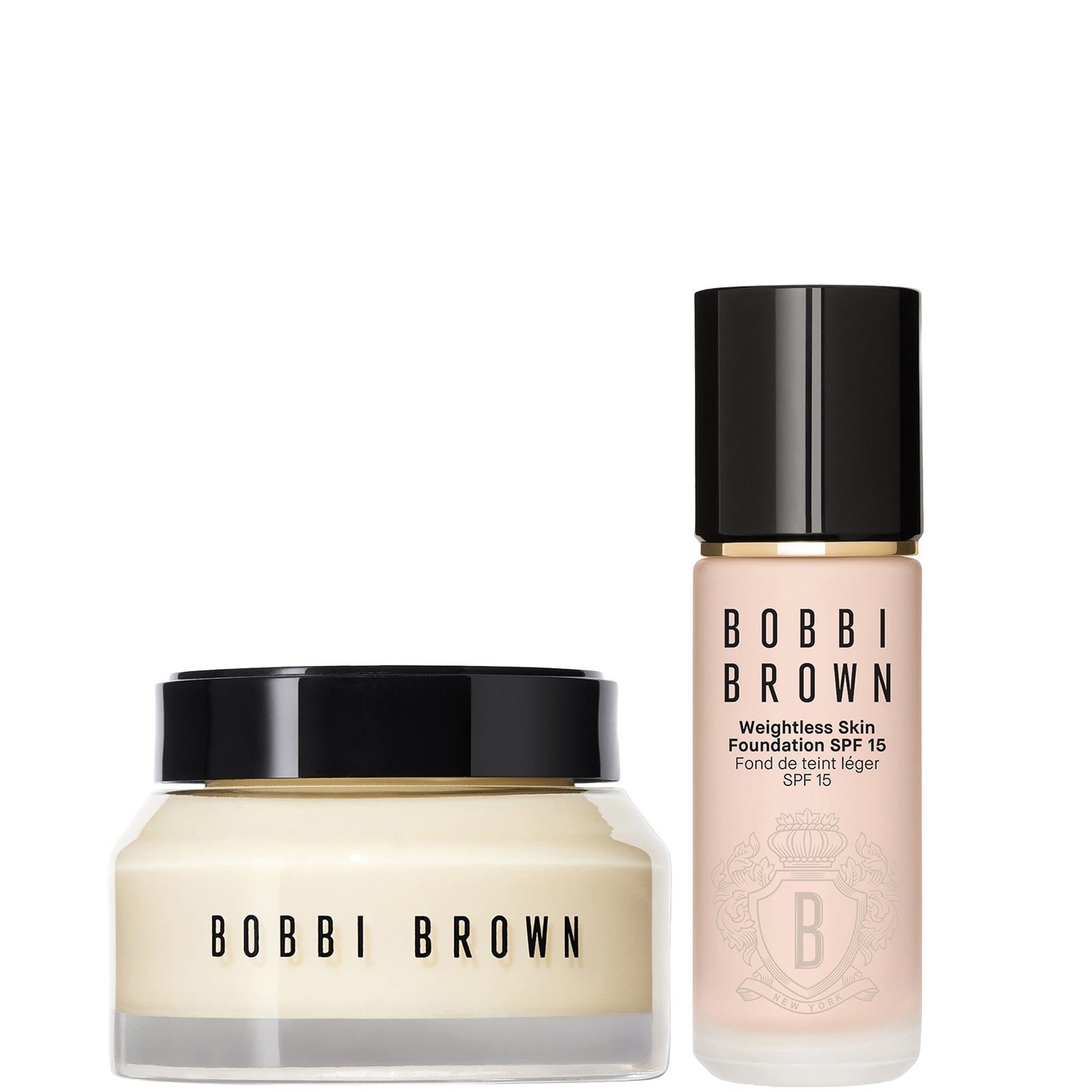 Bobbi Brown Hydrating Duo: Vitamin Enriched Face Base+ & Weightless Skin Foundation Bundle (Various Shades) - Alabaster