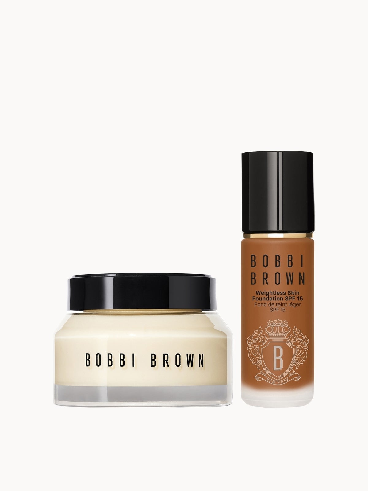 Bobbi Brown Hydrating Duo: Vitamin Enriched Face Base+ & Weightless Skin Foundation Bundle (Various Shades) - Cool Almond