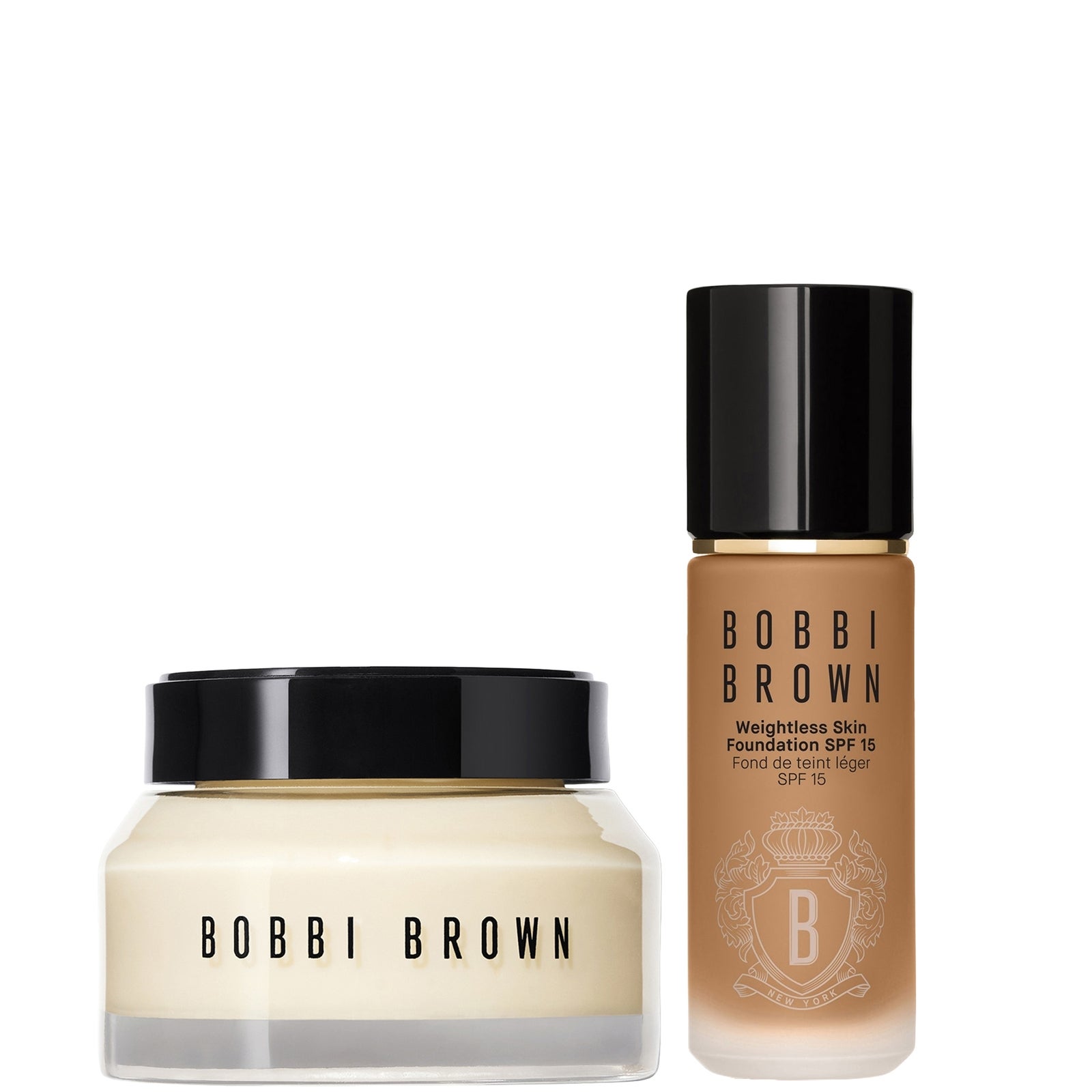 Bobbi Brown Hydrating Duo: Vitamin Enriched Face Base+ & Weightless Skin Foundation Bundle (Various Shades) - Neutral Cool Honey
