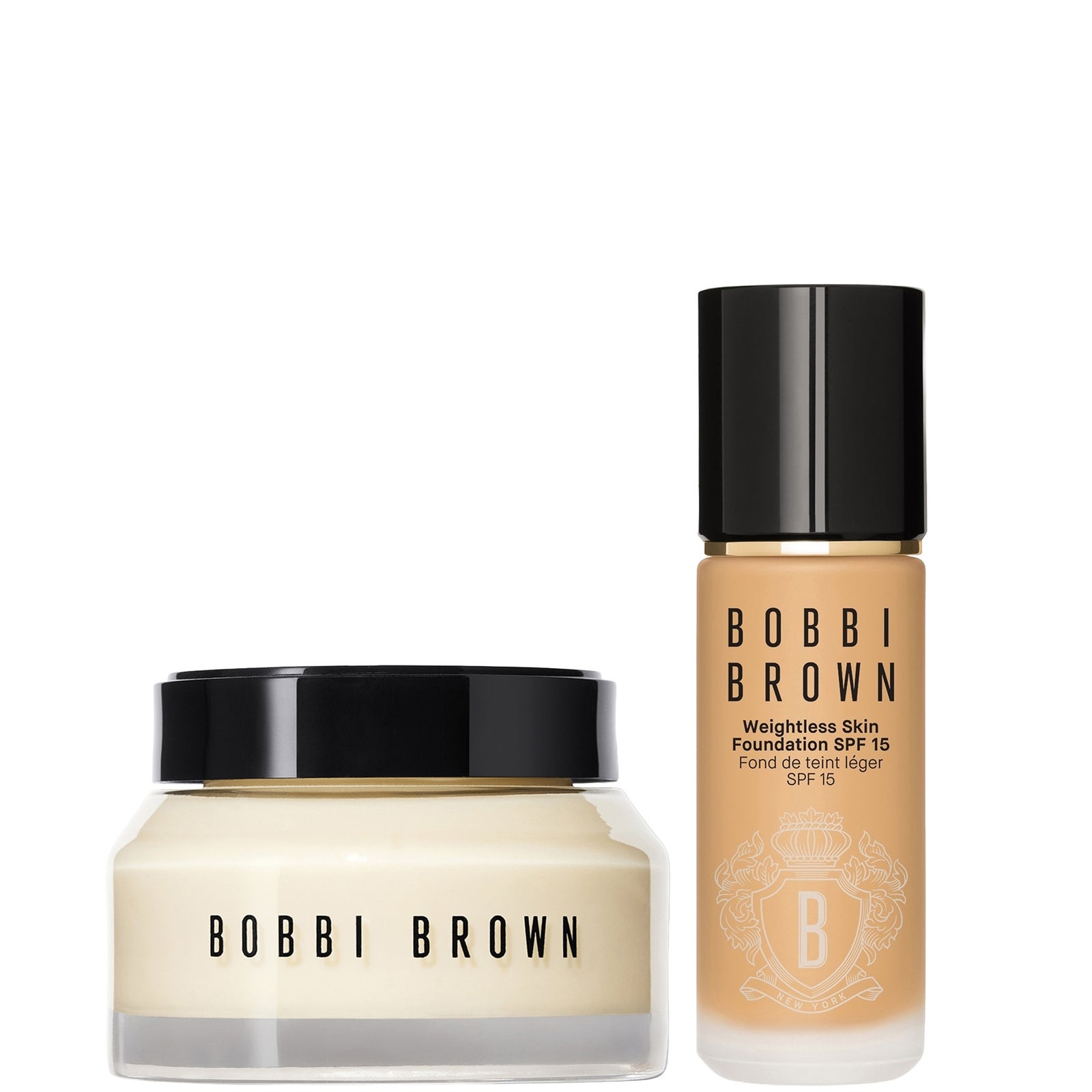 Bobbi Brown Hydrating Duo: Vitamin Enriched Face Base+ & Weightless Skin Foundation Bundle (Various Shades) - Golden Natural