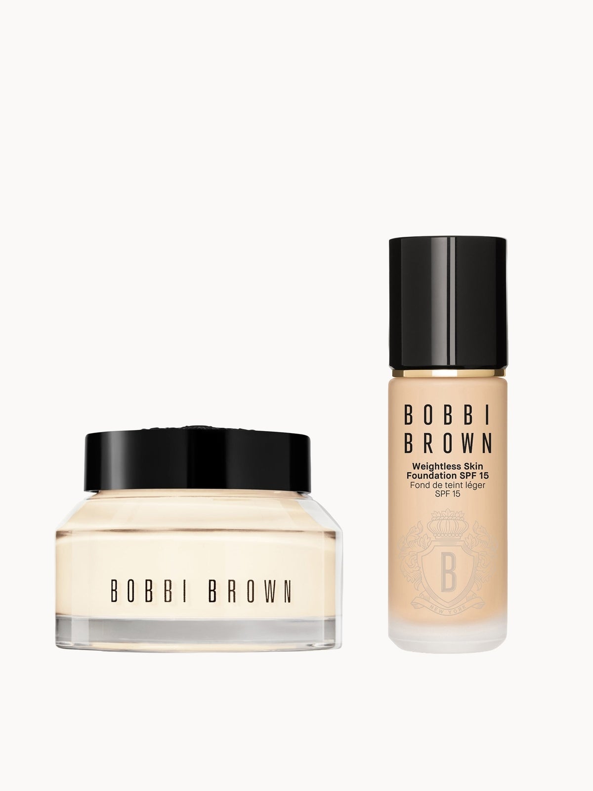 Bobbi Brown 24-hour Hydration Duo - Vitamin Enriched Face Base & Foundation Bundle (Various Shades) - Warm Ivory