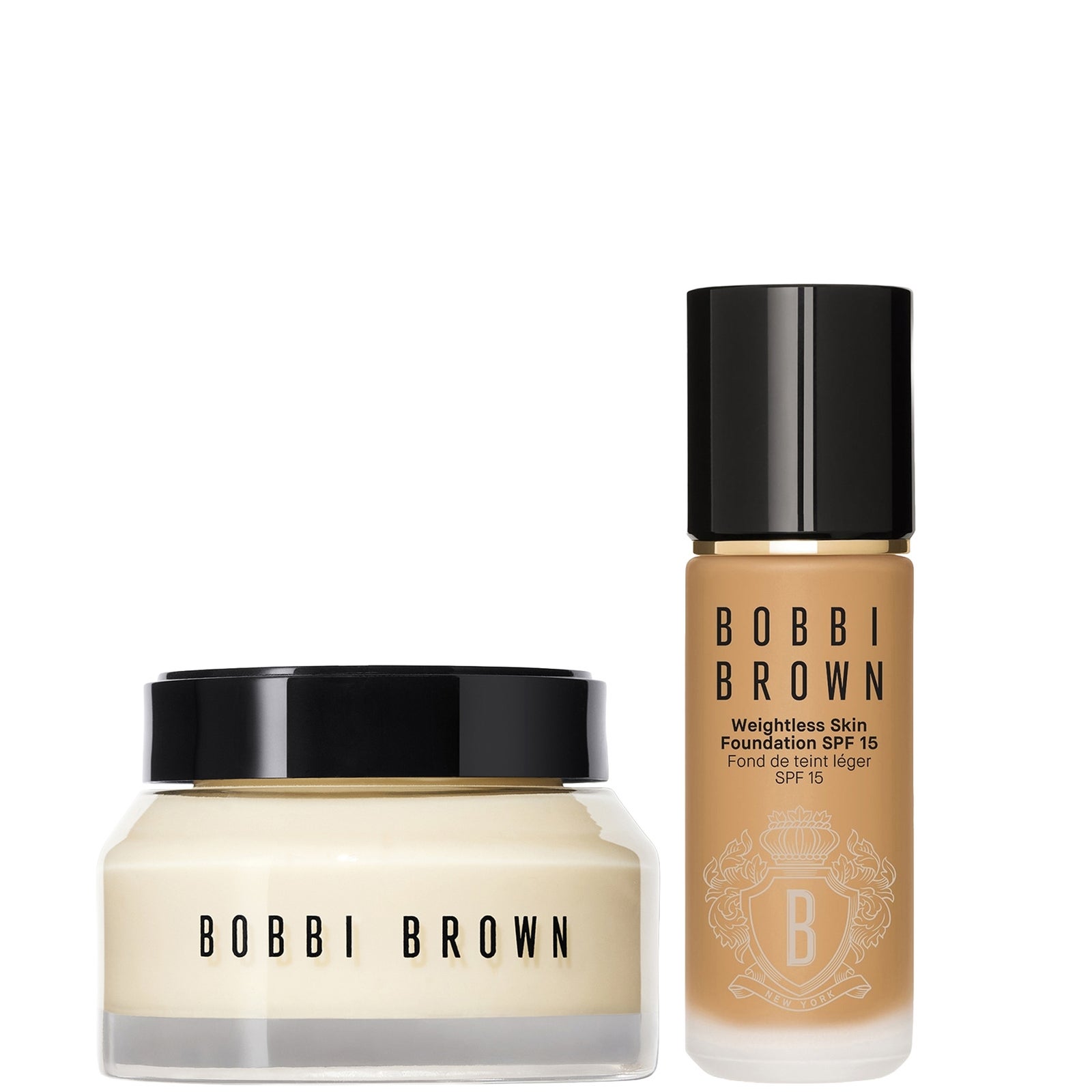 Bobbi Brown Hydrating Duo: Vitamin Enriched Face Base+ & Weightless Skin Foundation Bundle (Various Shades) - Neutral Honey