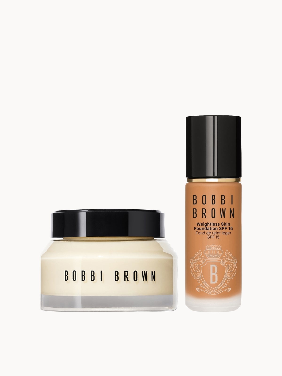 Bobbi Brown Hydrating Duo: Vitamin Enriched Face Base+ & Weightless Skin Foundation Bundle (Various Shades) - Warm Golden 5