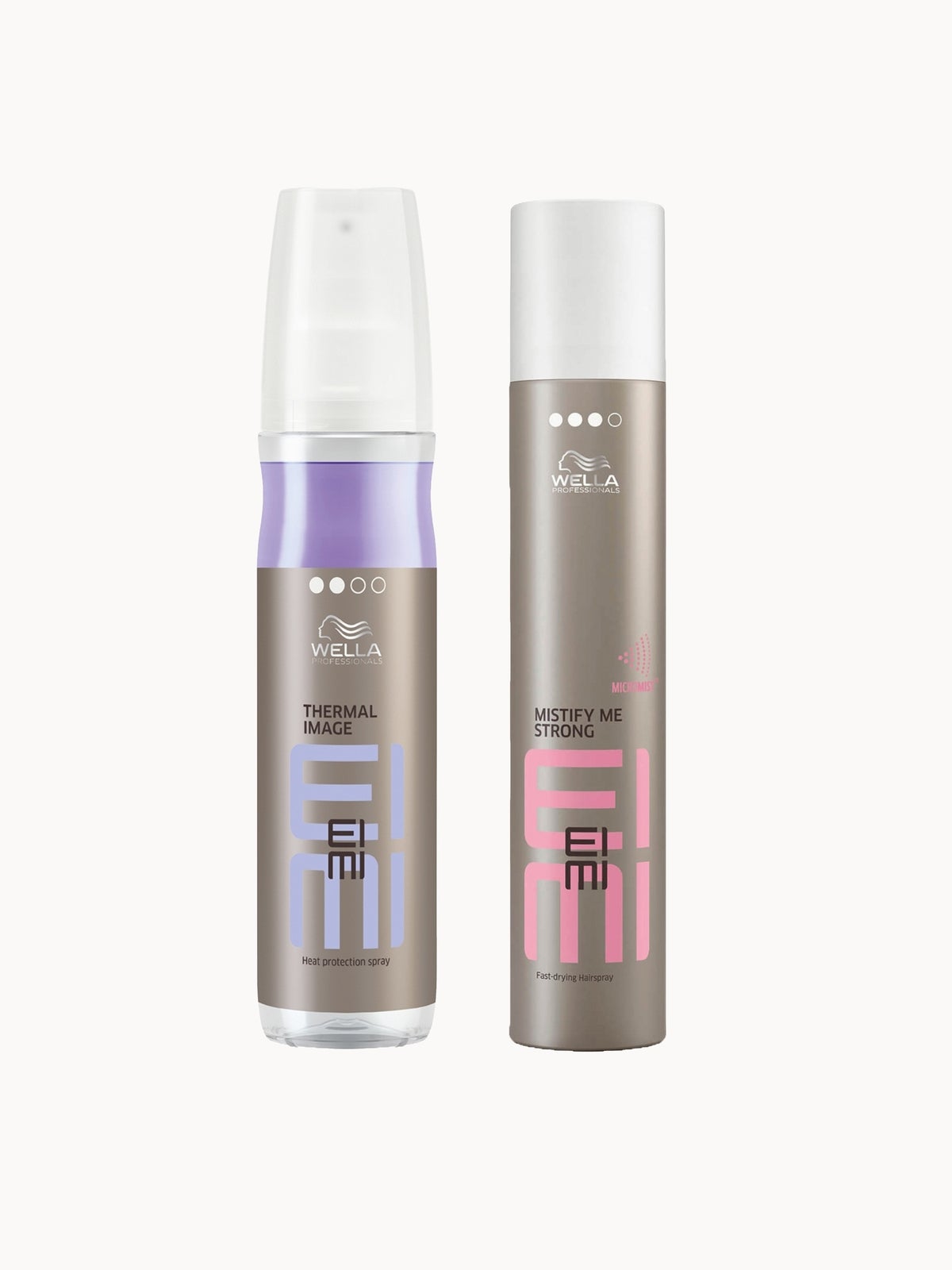 Wella Professionals Care EIMI Thermal Image Heat Protection 150ml with Mistify Me Strong Hairspray 300ml Styling Bundle