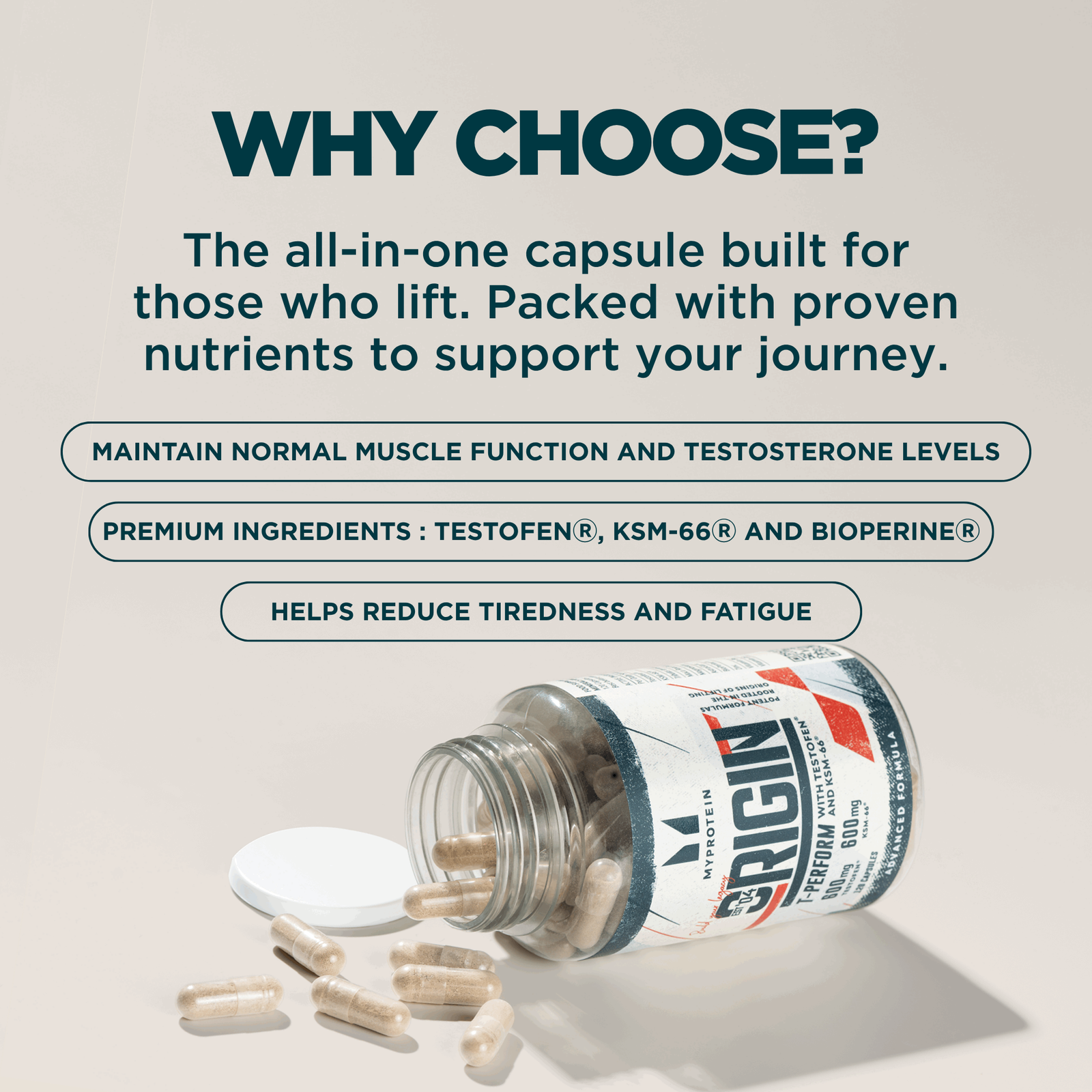 Myprotein Origin T-Perform | Testosterone Support Capsules - 120Capsules