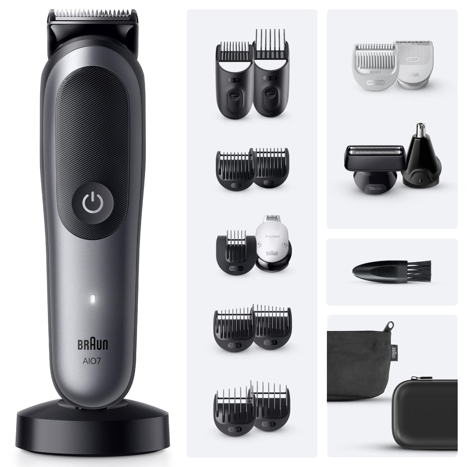 Men's Grey Braun All-In-One Trimmer Style Kit Series 7 Aio7585