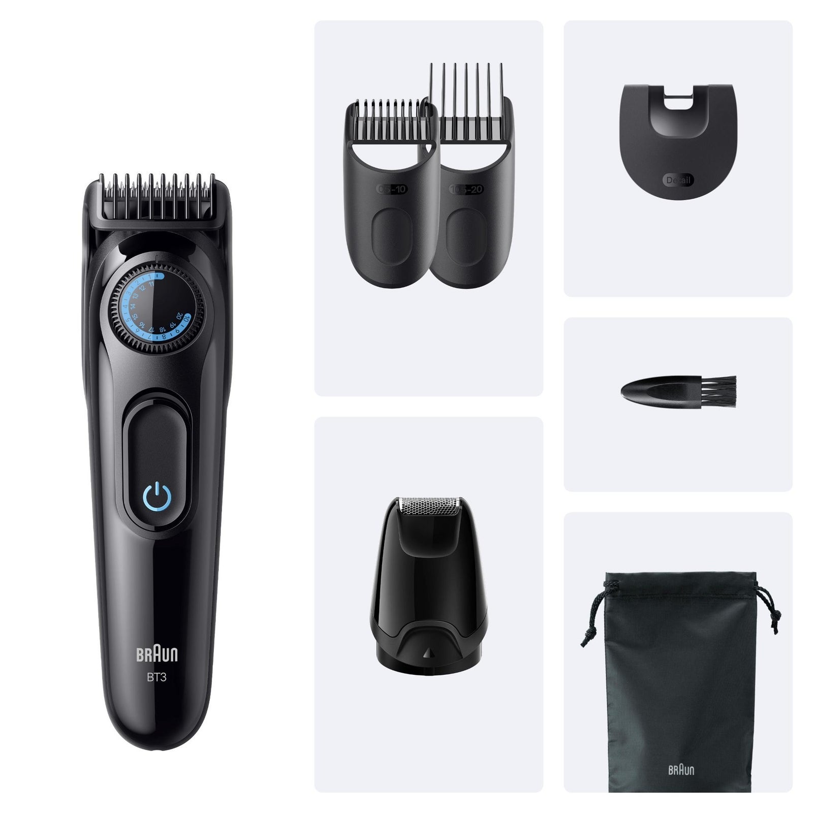 Men's Black Braun Beard Trimmer Series 3 Bt3565