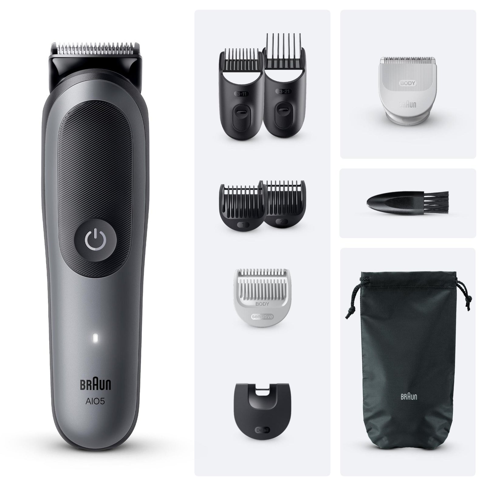 Men's Grey Braun All-In-One Trimmer Style Kit Series 5 Aio5545