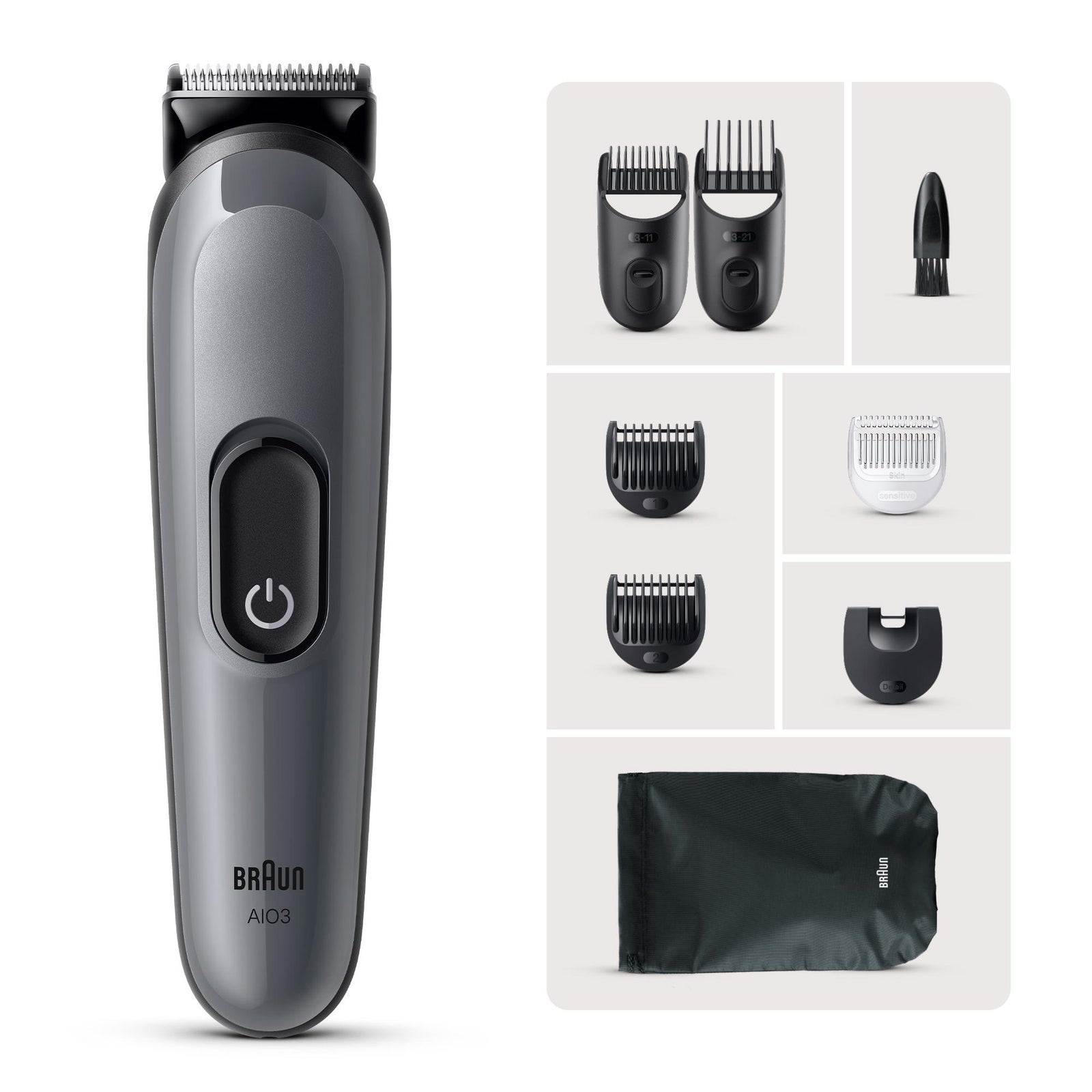 Braun All-In-One Series 3, 8In1 Grooming Kit, 14 Lengths, Aio3540 - Grey - Image 8