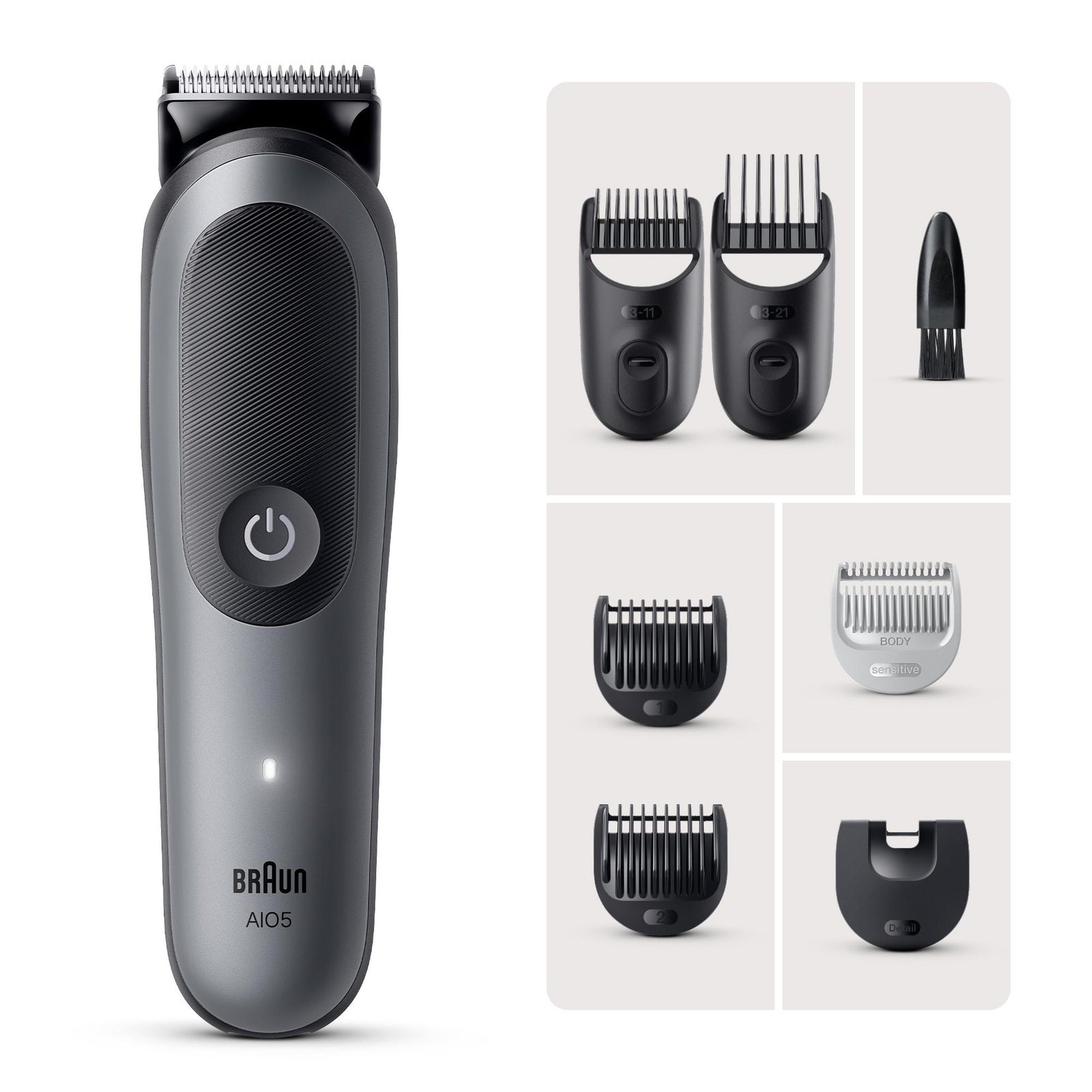 Men's Grey Braun All-In-One Trimmer Style Kit Series 5 Aio5520