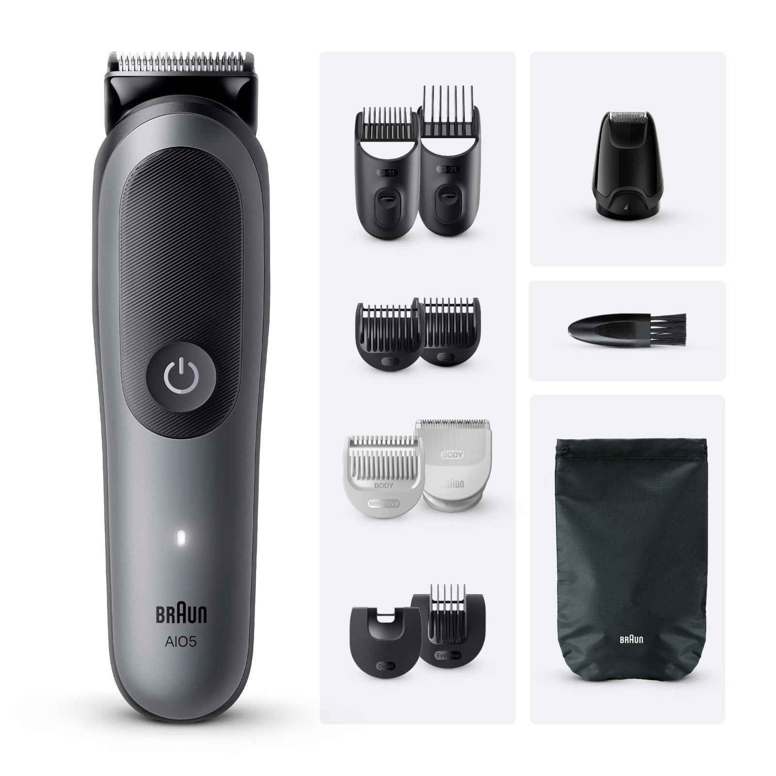 Men's Grey Braun All-In-One Trimmer Style Kit Series 5 Aio5560