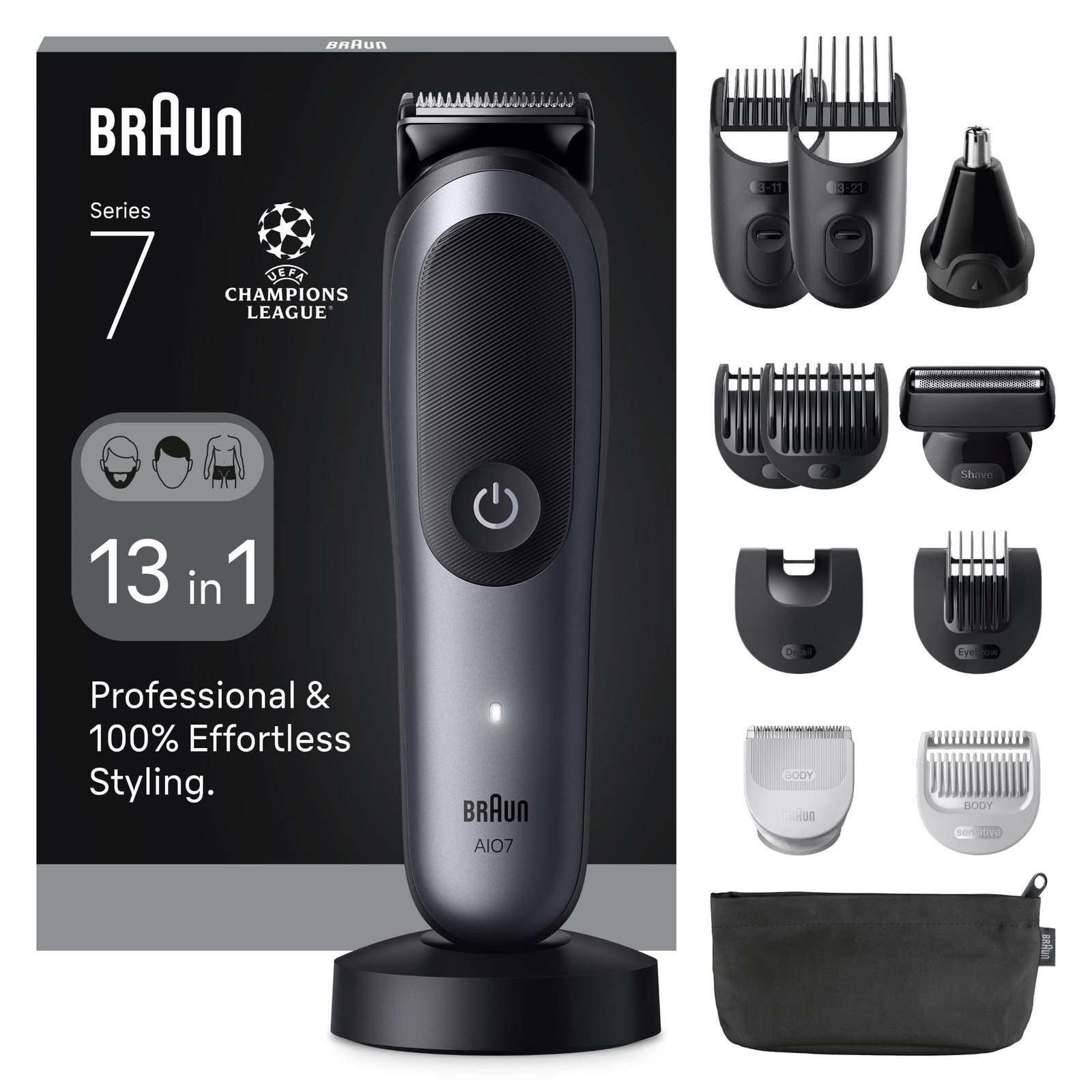 Men's Grey Braun All-In-One Trimmer Style Kit Series 7 Aio7560