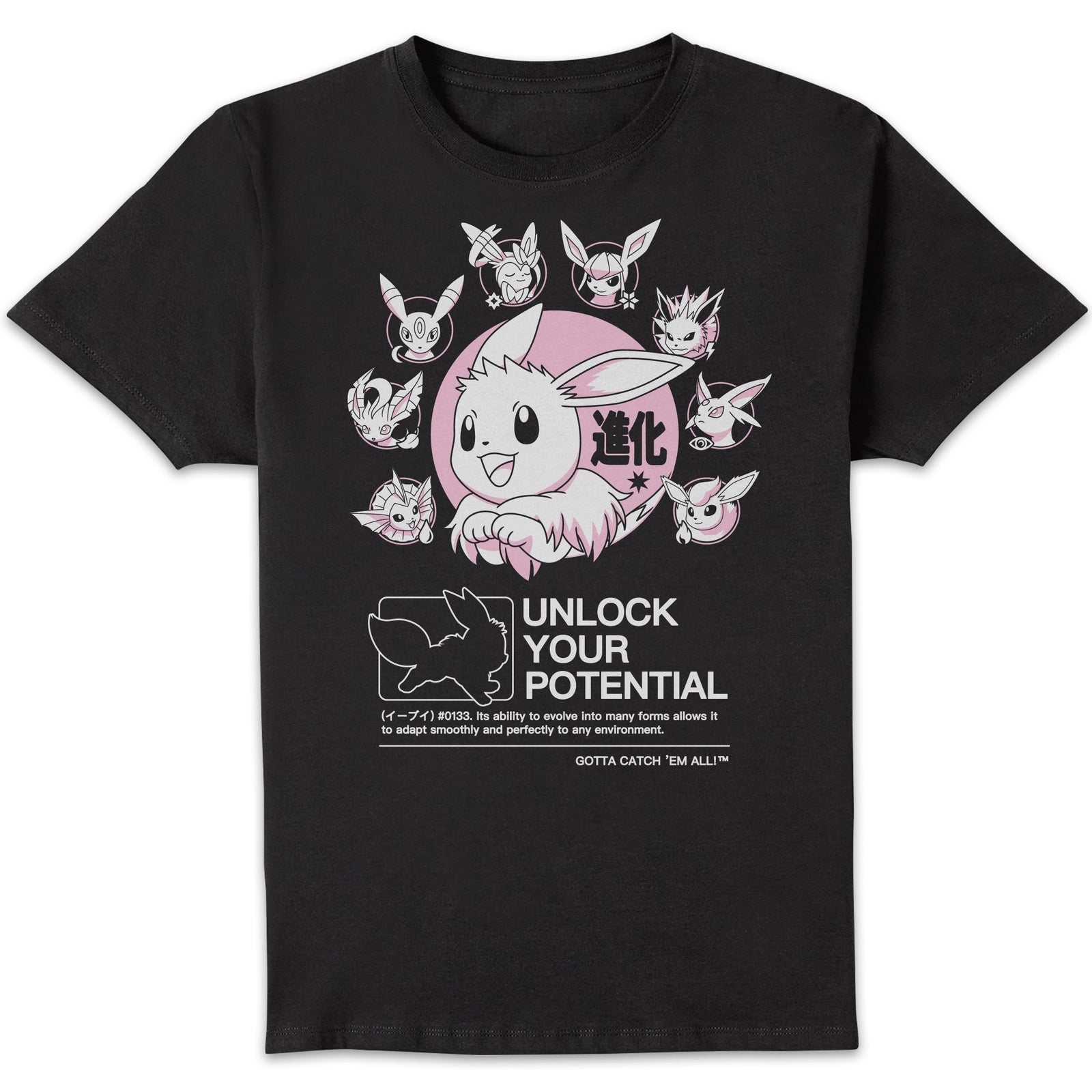 Pokémon Circle Of Eevee Evolutions Unisex T-Shirt - Black - 3XL