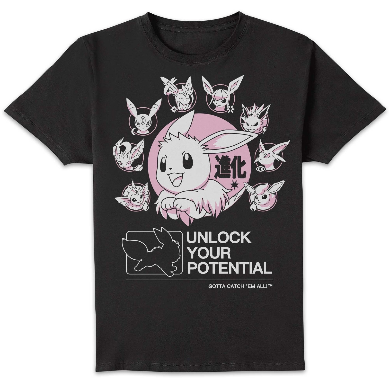 Pokémon Circle Of Eevee Evolutions Unisexe T-shirt - Noir