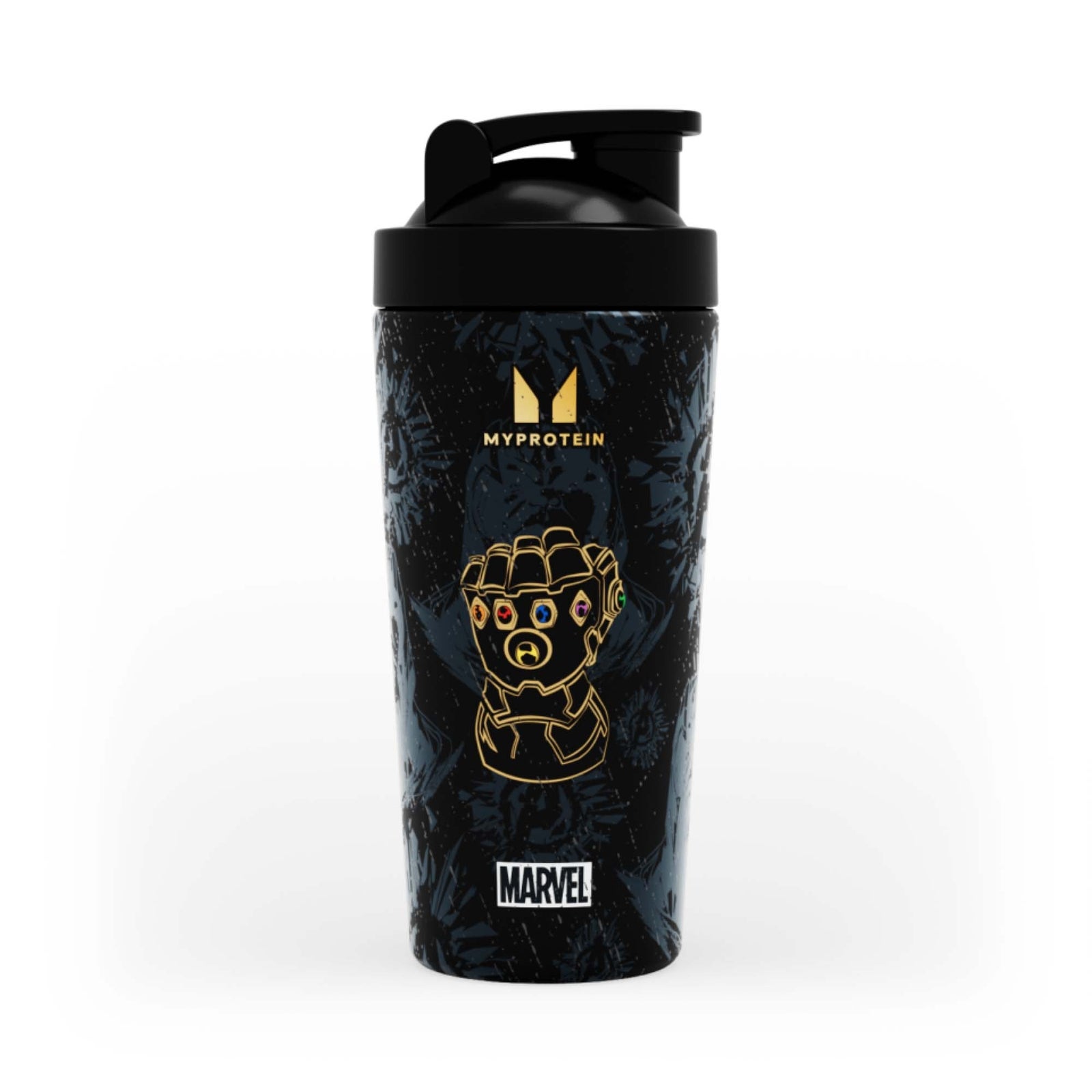 Shaker in metallo riciclato Thanos Myprotein - Nero
