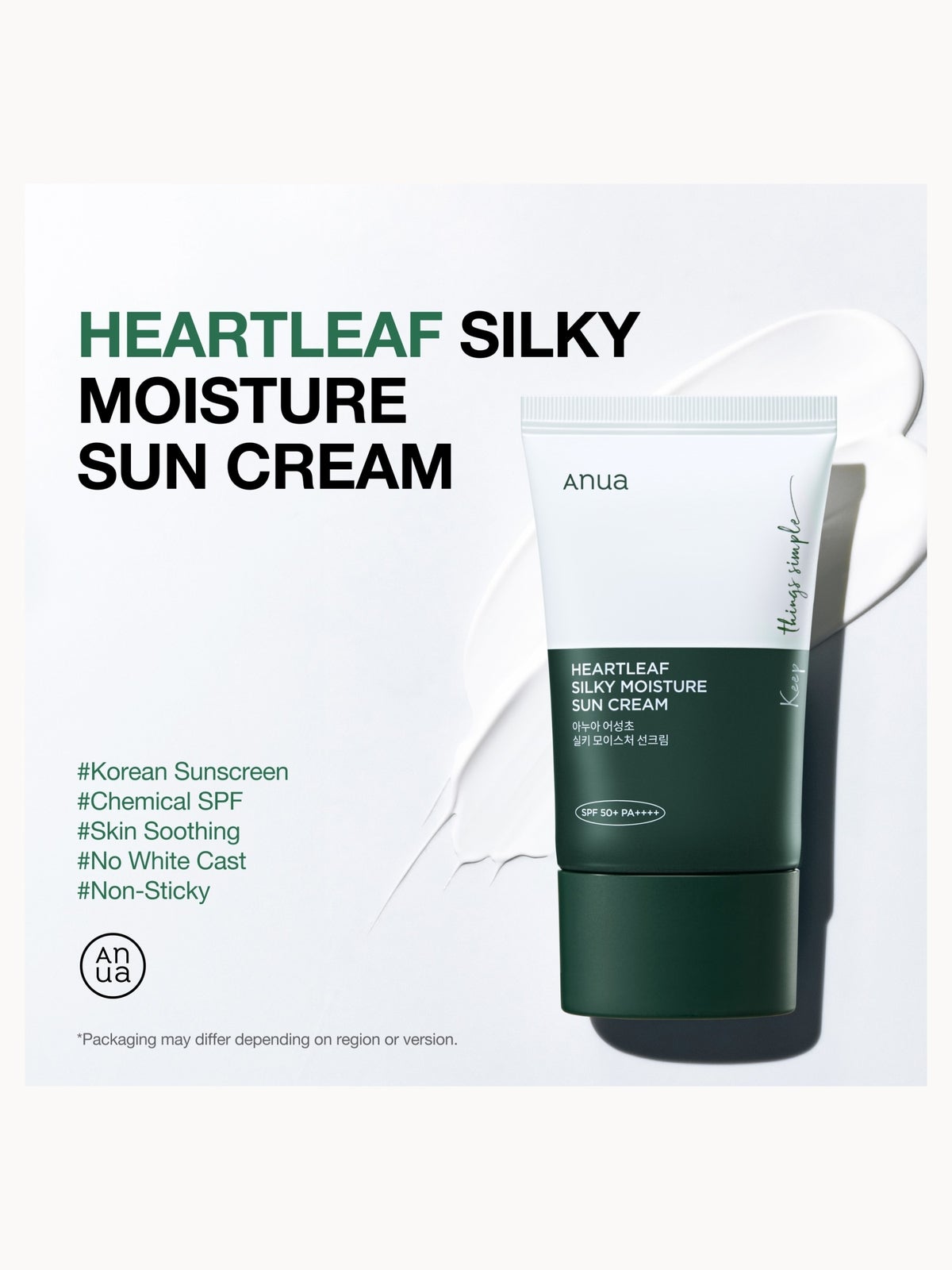 Anua SPF 50 Silky Moisture Sun Cream 50ml 2