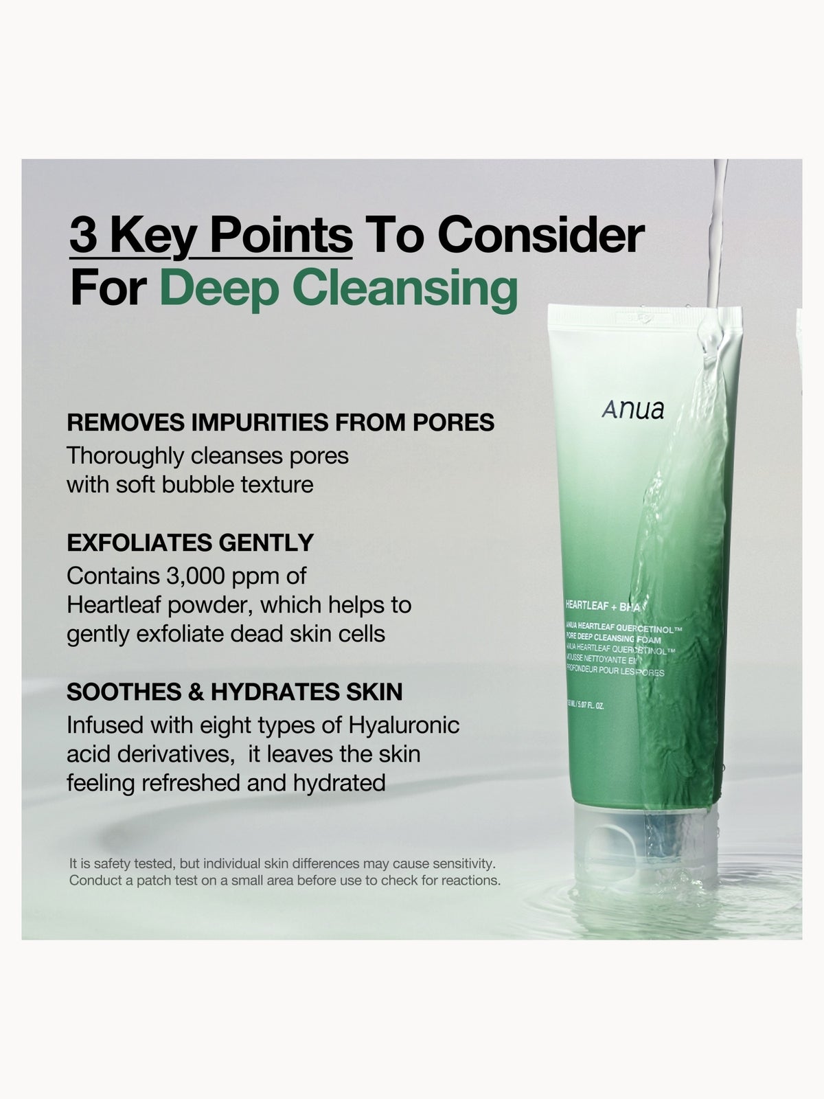 Anua Heartleaf Quercetinol Pore Deep Cleansing Foam 150ml 3