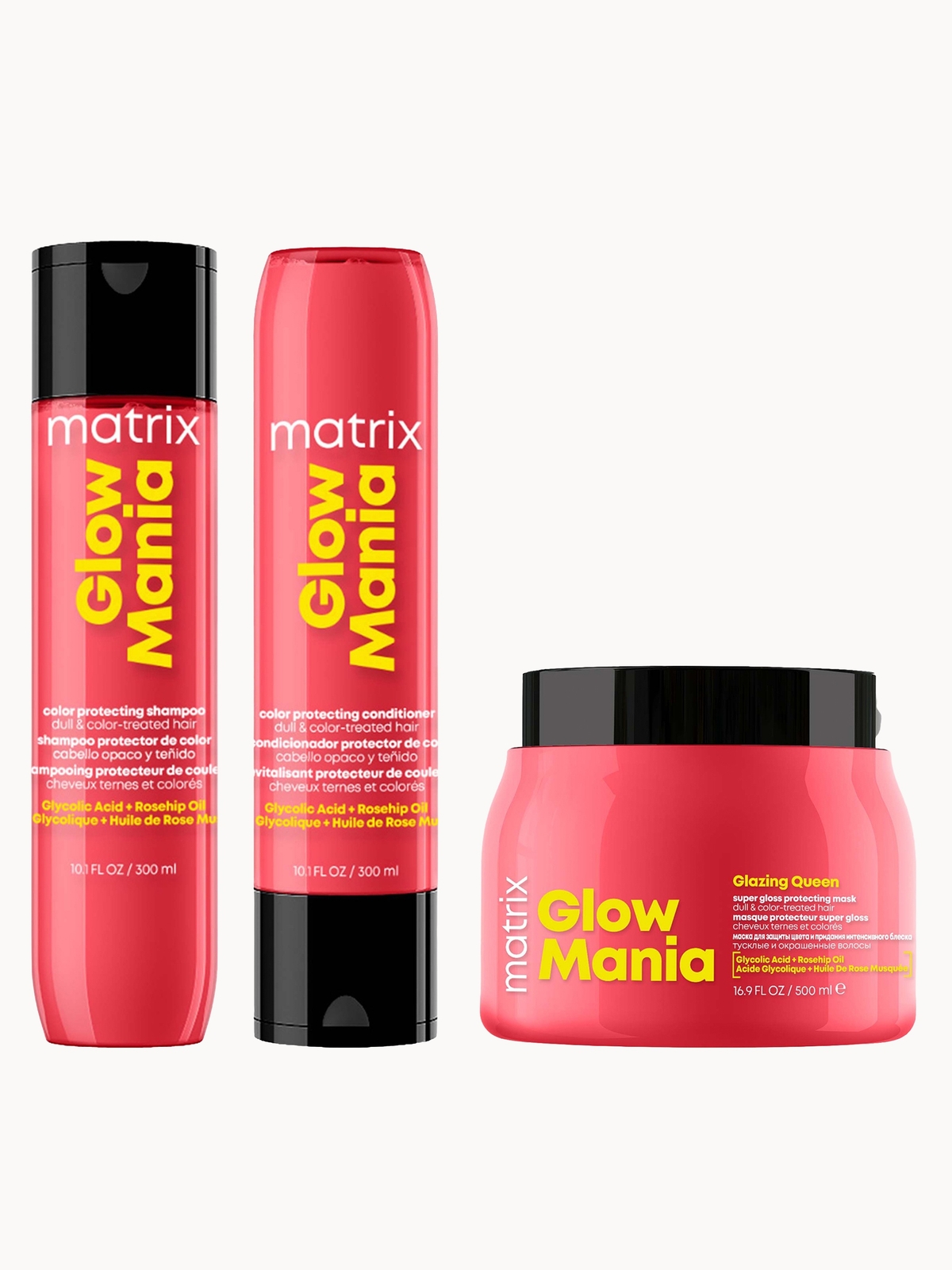 Glow Mania Colour Protecting Shampoo, Conditioner, & Mask Trio for Coloured Hair