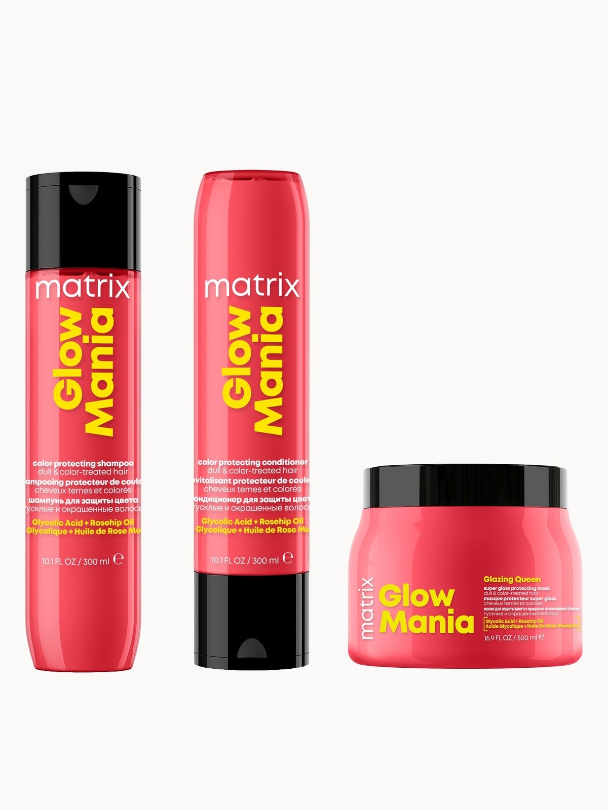 Glow Mania Colour Protecting Shampoo, Conditioner, & Mask Trio for Coloured Hair