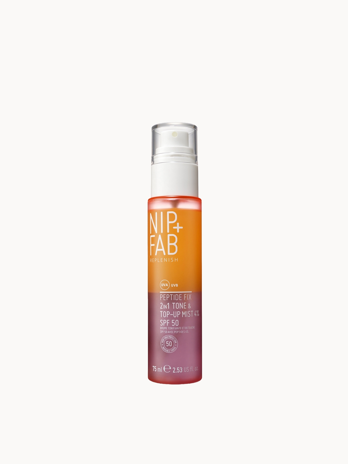NIP+FAB Peptide Fix 2-in-1 Tone & Top Up SPF50 Mist 4% 75ml
