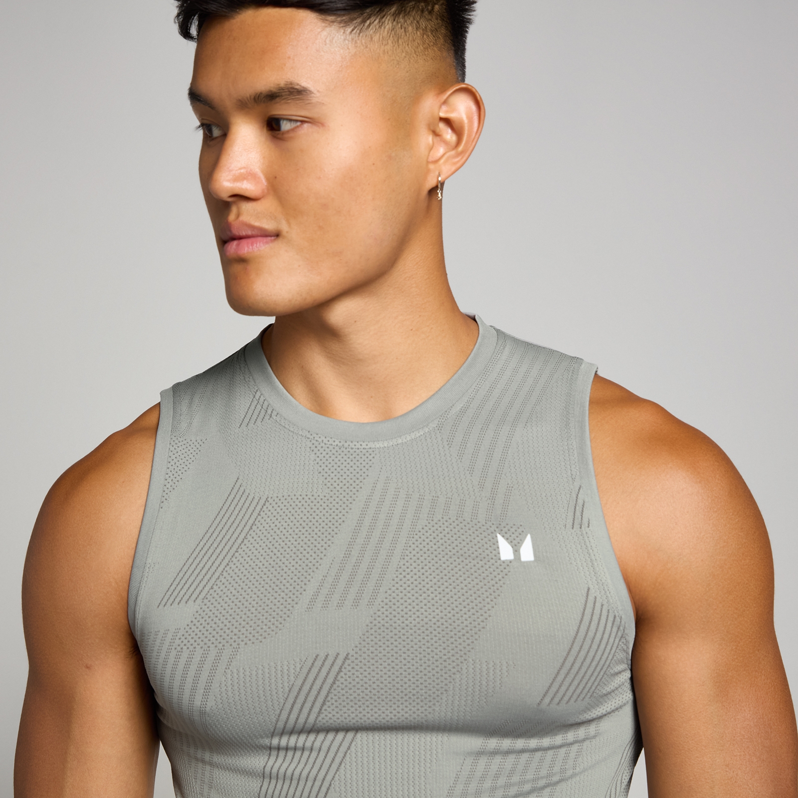 Thumbnail - MP Herren Tempo nahtloses Tanktop mit Grafikelement – Storm - L