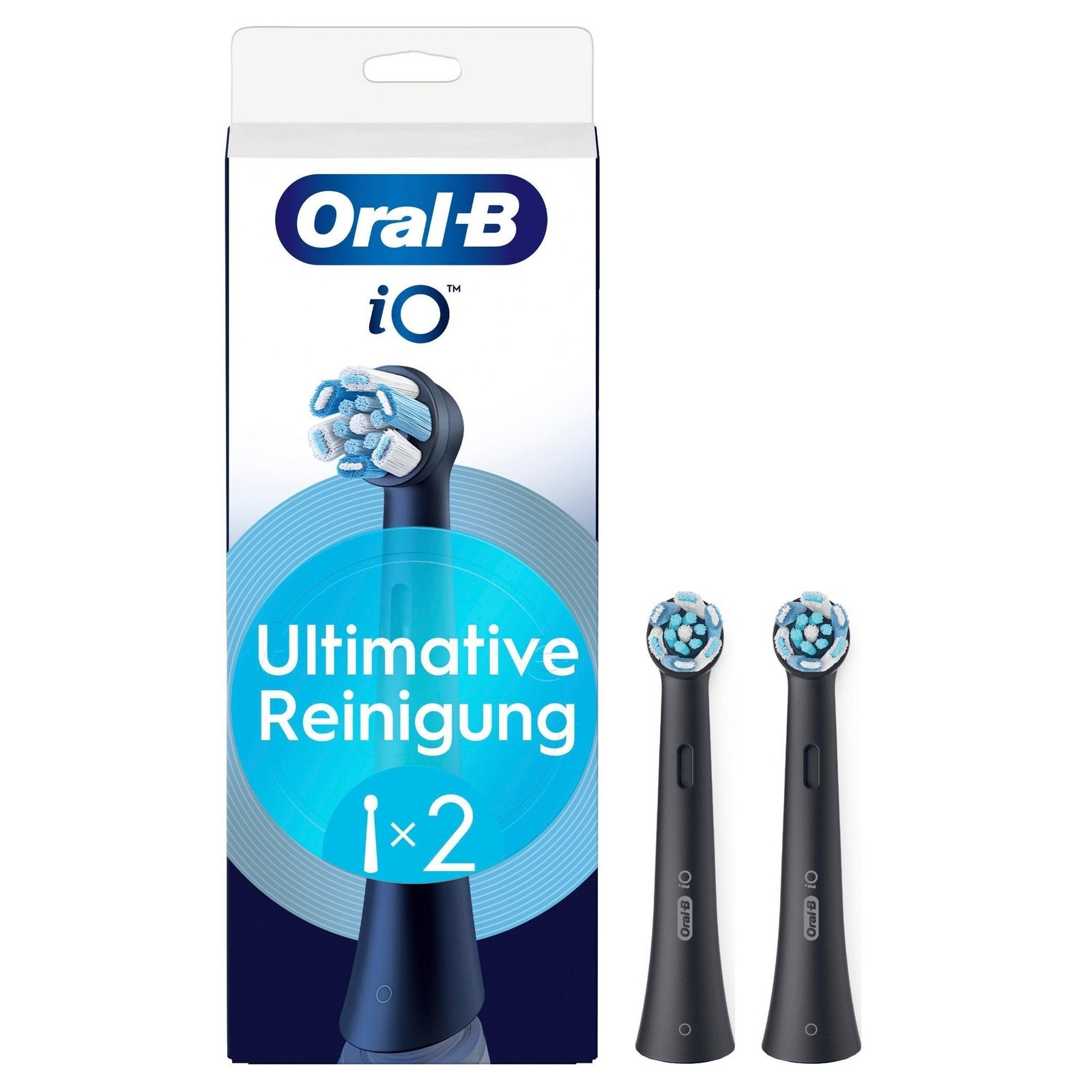 Oral-B Io Ultimate Clean Serie Runde Zahnbürsten, Schwarz, Authentische Criss-Cross-Borsten, Plaque-Entfernung (2Er-Pack) - Image 3