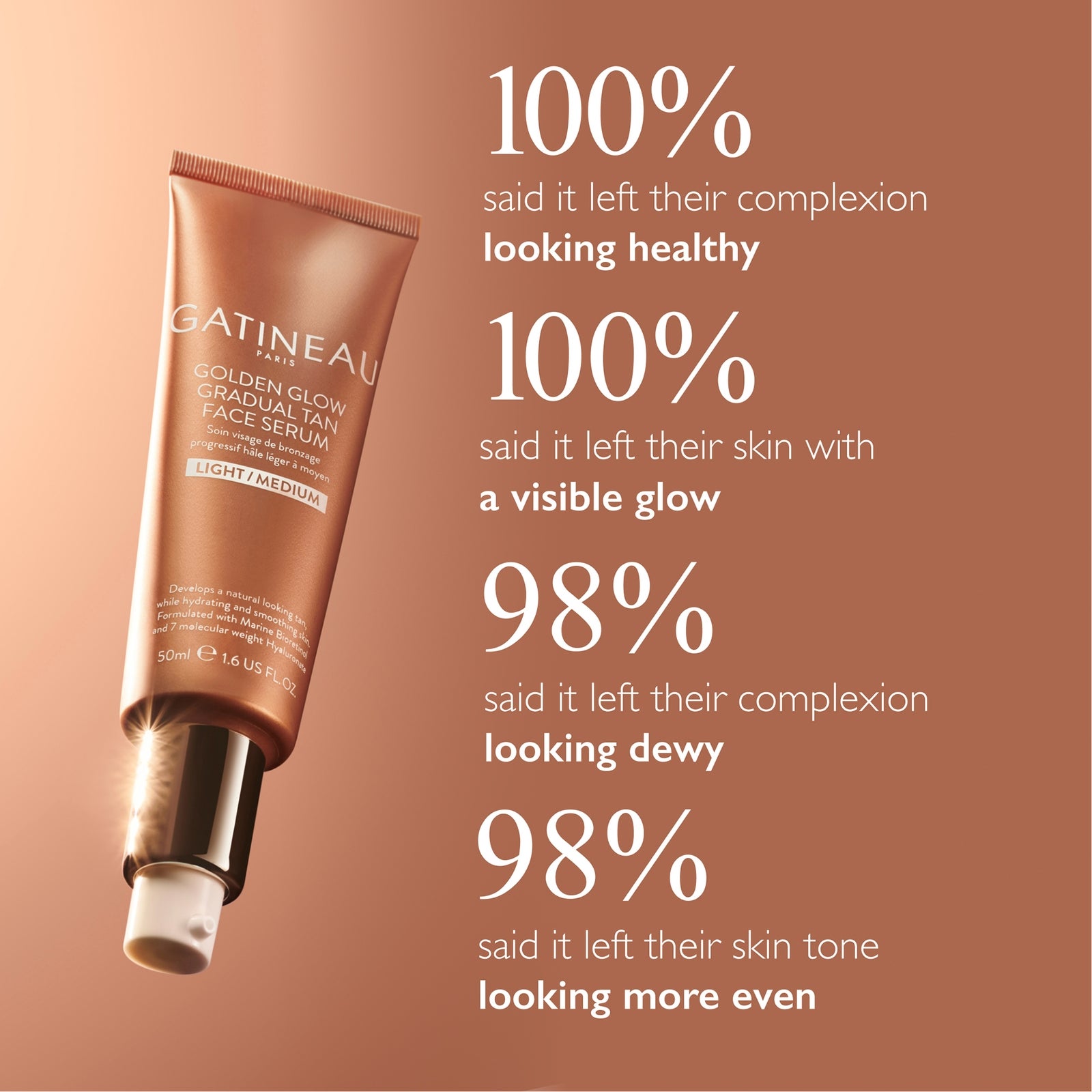 Gatineau Golden Glow Gradual Tan Face Serum 10ml - Light/Medium 3