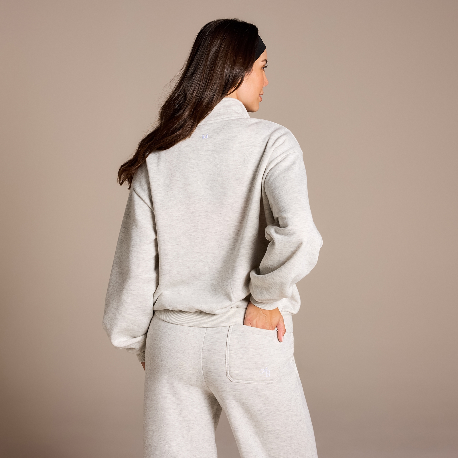 Thumbnail - MP X Aleksandra Sweatshirt mit ¼-Reißverschlus – Hellgrau - XL