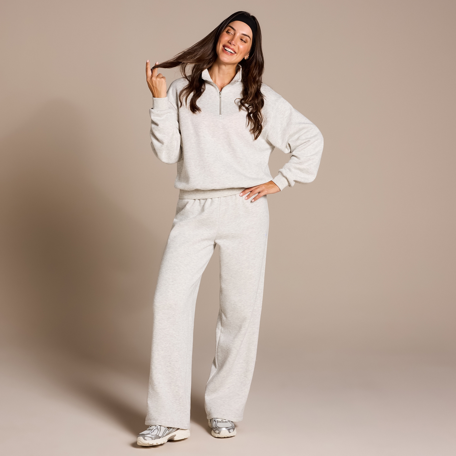 MP X Aleksandra Jogginghose mit geradem Bein und langer Passform – Hellgrau - M