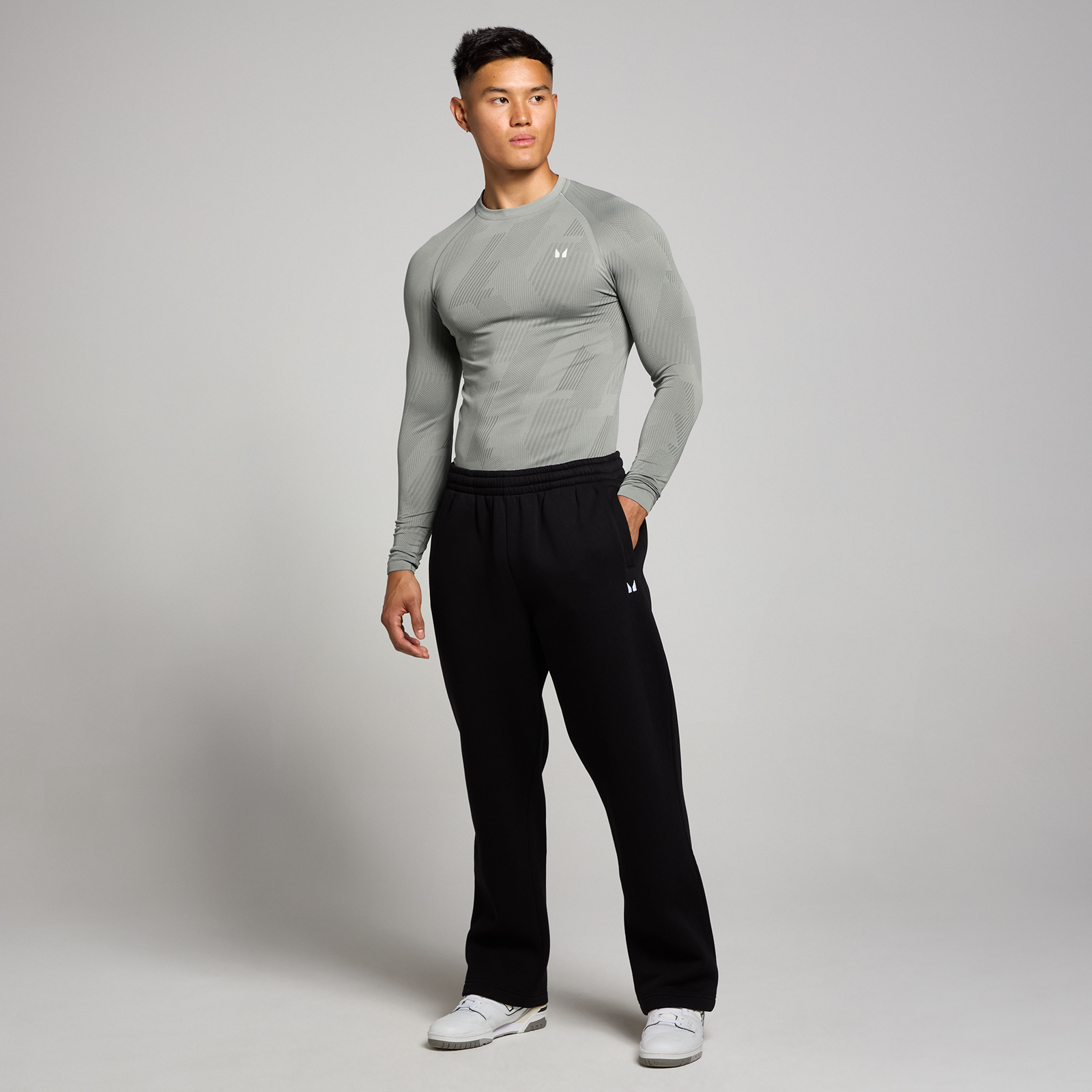 Thumbnail - MP Herren Tempo nahtloses Langarmshirt mit Grafikelement – Storm - XS