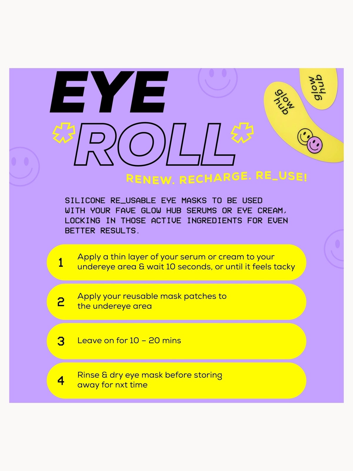 Glow Hub Eye Roll Reusable Under Eye Mask 1pk 4