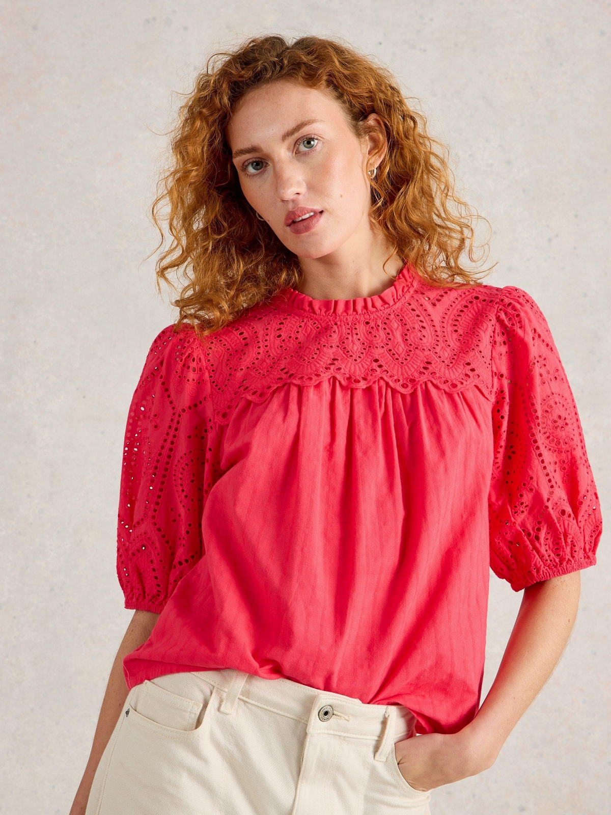 Lexie Baumwollbluse mit Stickereien - 44