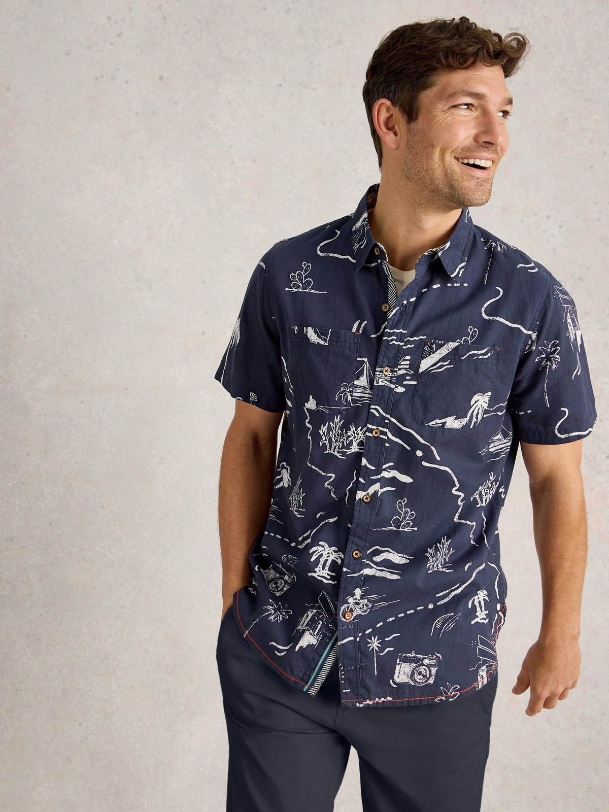 Hemd Finsbury mit Kartenprint - S