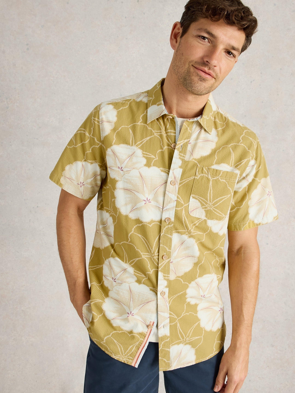 Hemd Finsbury mit floralem Print - XL