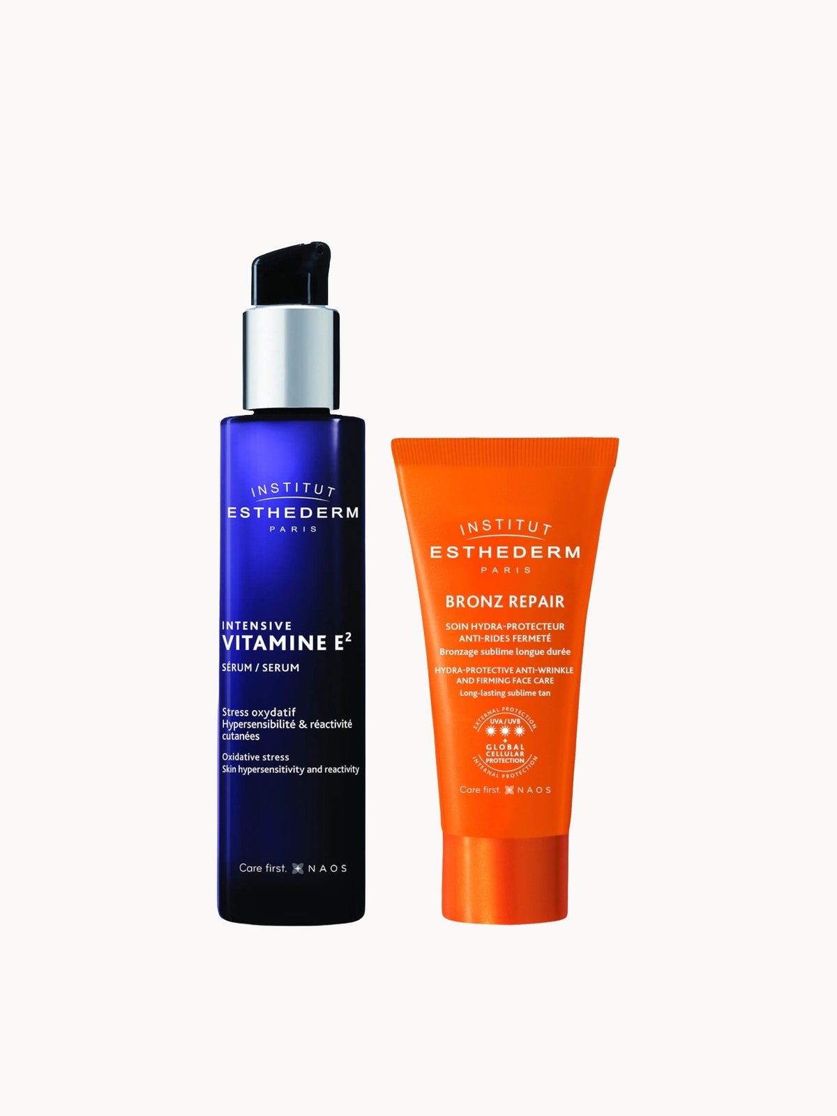 Institut Esthederm Intensive Vitamin E Antioxidant Face Serum & Bronz Repair Bundle
