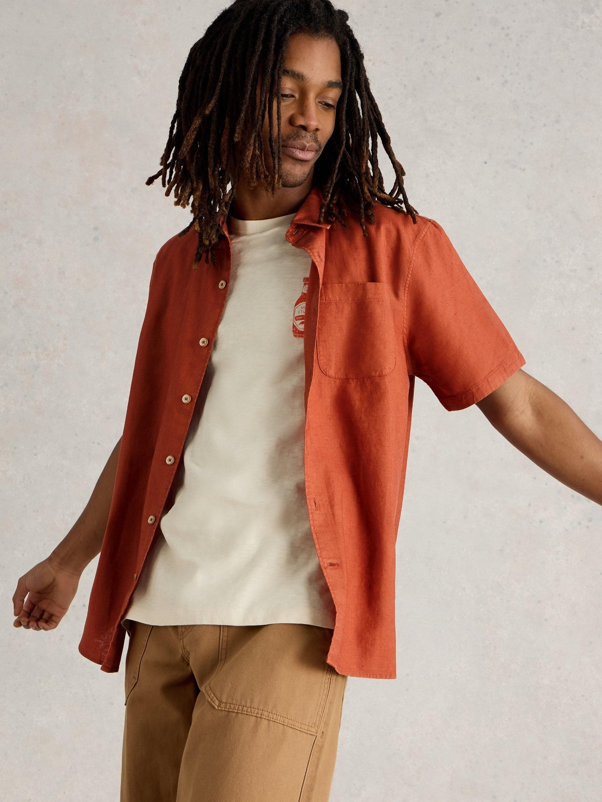 Kurzarmhemd Ely aus Leinen & Bio-Baumwolle - XXL