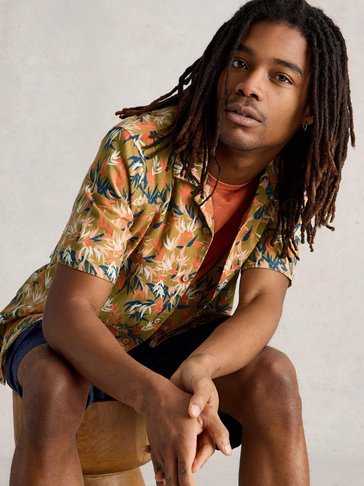 Hemd Hayle mit floralem Print - XL