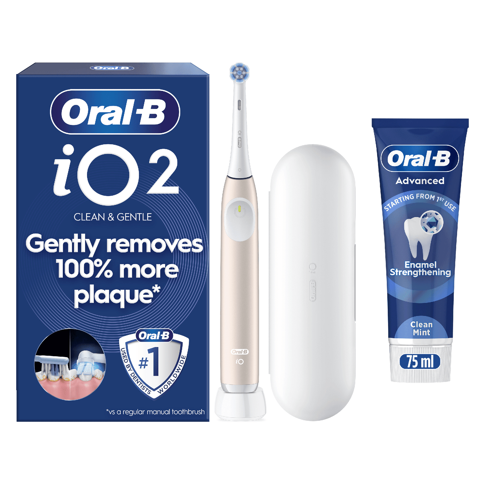 Oral-B iO2 Electric Toothbrush with Travel Case - With Toothpaste - Toothbrush: retailer-supplied image