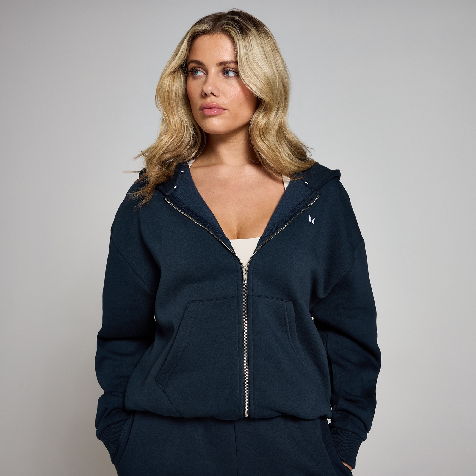 5059883402246 - MP Damen Basics Kapuzenpulli mit durchgehendem Reißverschluss – Dunkles Saphirblau - L