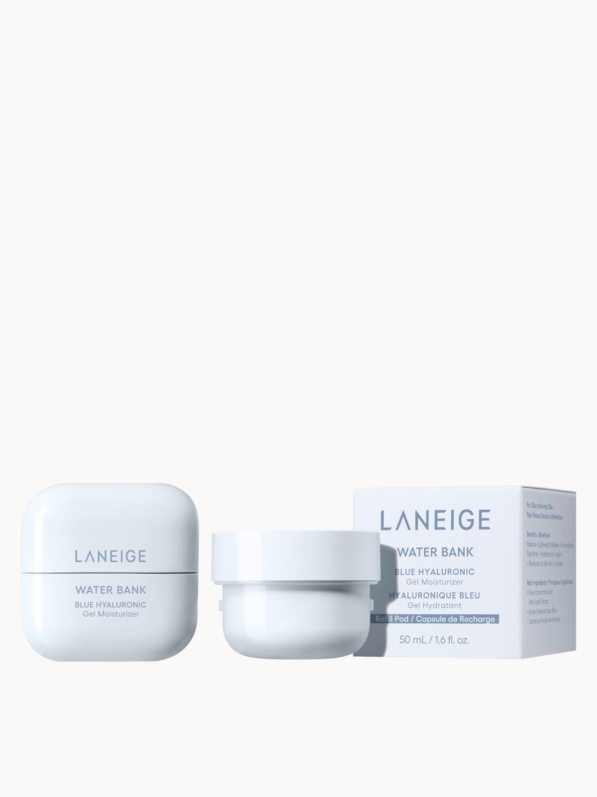 LANEIGE Water Bank Blue Hyaluronic Acid Gel Moisturiser 50ml + Refill 50ml Bundle