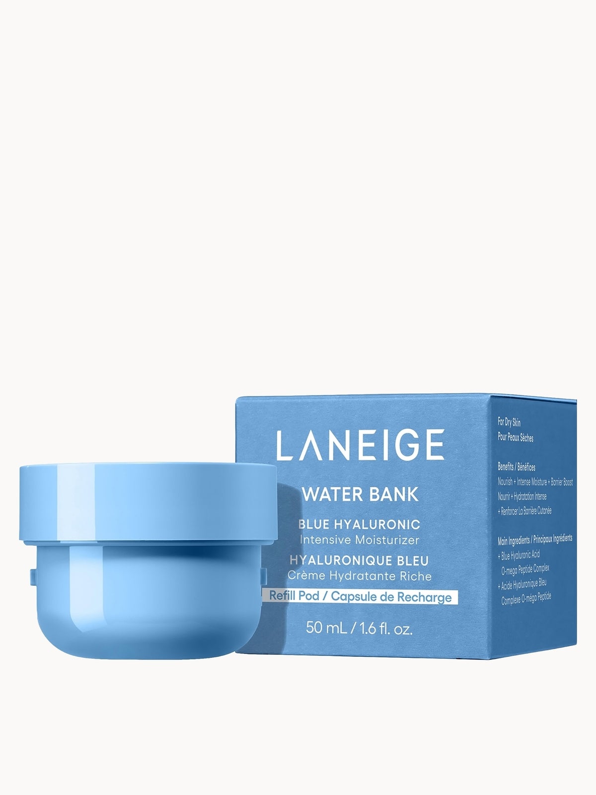 LANEIGE Water Bank Blue Hyaluronic Acid Intensive Moisturiser 50ml + Refill 50ml Bundle 3