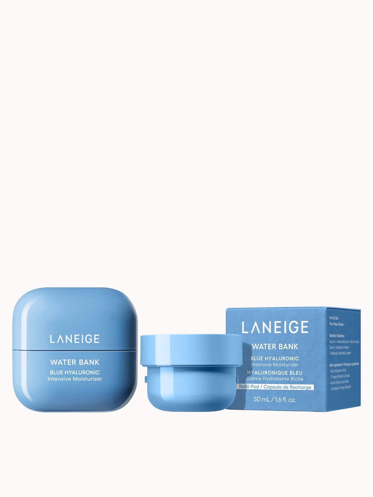 LANEIGE Water Bank Blue Hyaluronic Acid Intensive Moisturiser 50ml + Refill 50ml Bundle