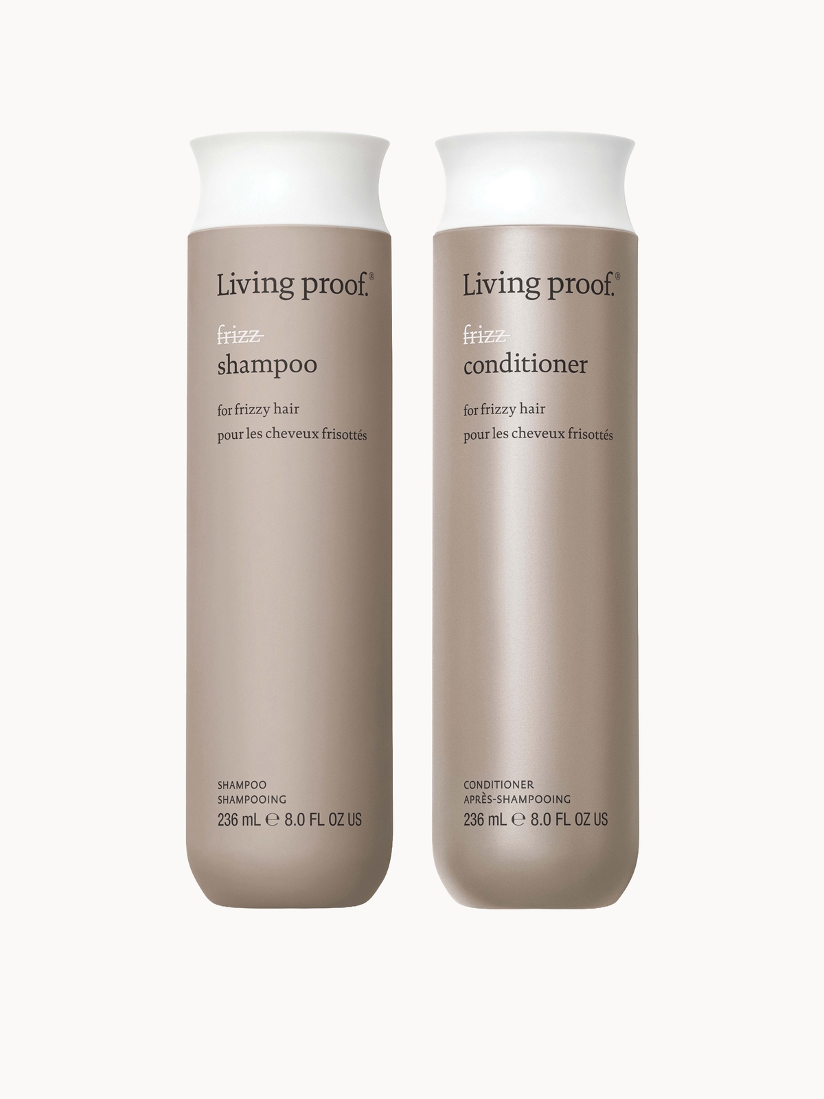 Living Proof No Frizz Shampoo and Conditioner Bundle for Frizz Control, Smoothness and Shine