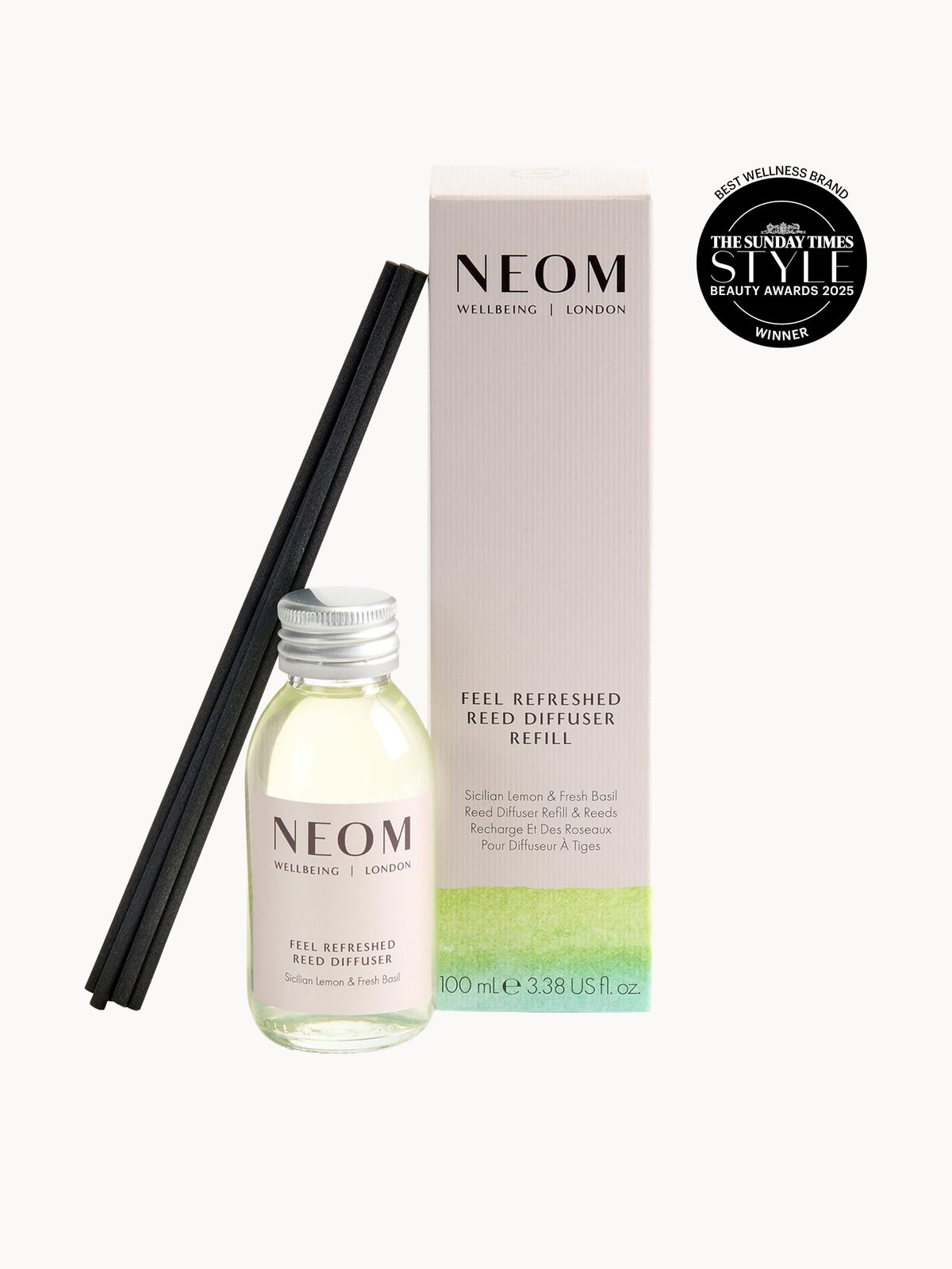 NEOM Wellbeing Feel Refreshed Reed Diffuser Refill 100ml 2