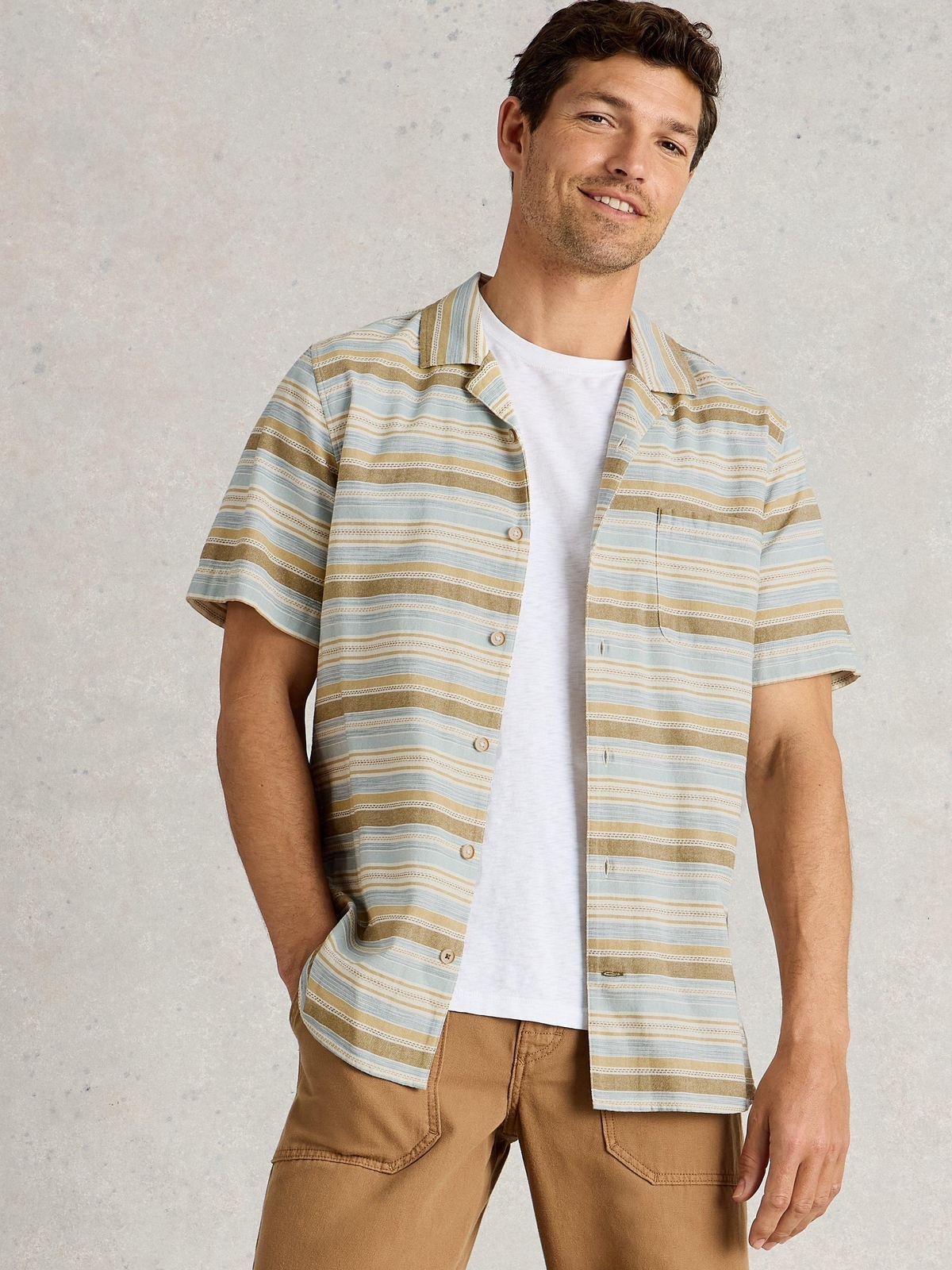 Gestreiftes Kurzarmhemd - XXL