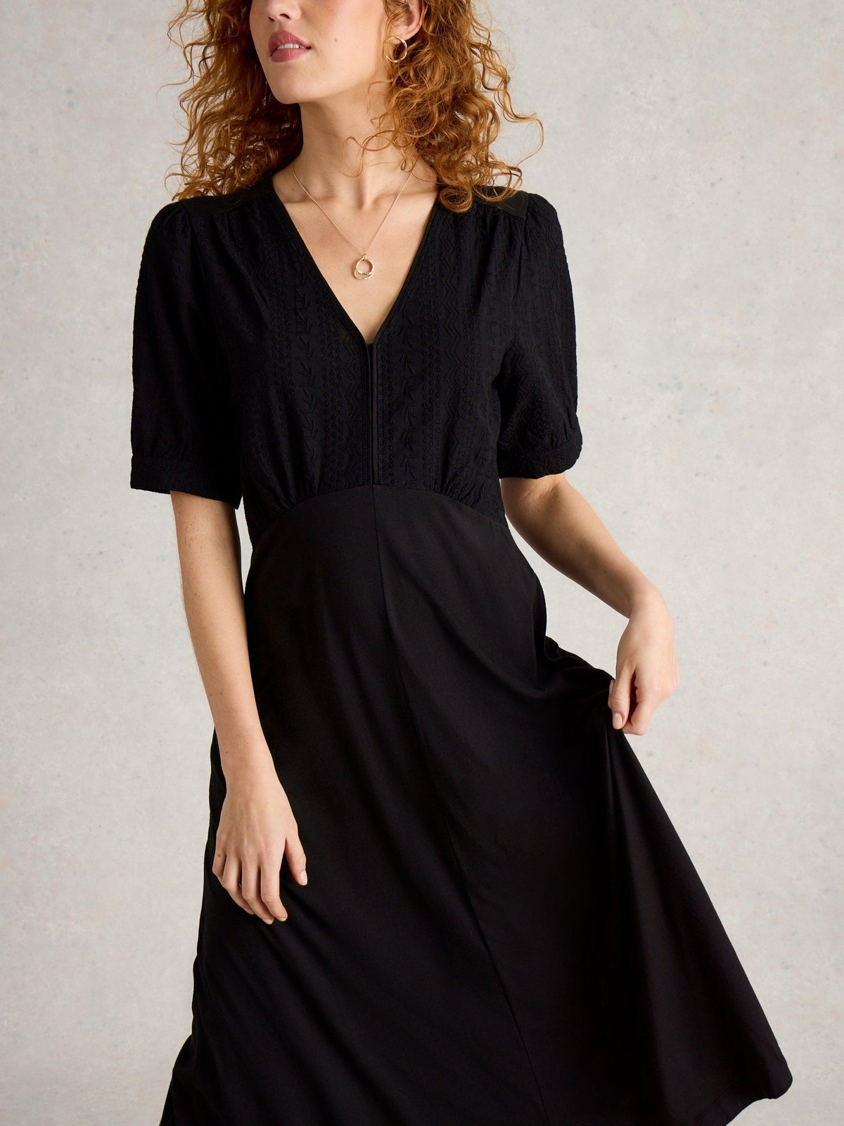 Jerseykleid Megan mit Lochspitze - 34/R