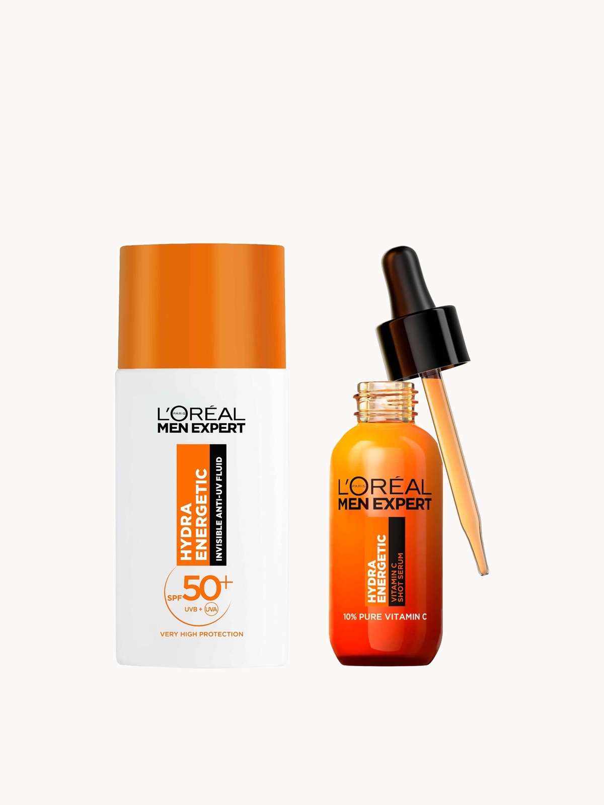 L’Oréal Paris Men Expert Hydra Energetic Vitamin C Serum & SPF50+ Invisible Fluid Bundle