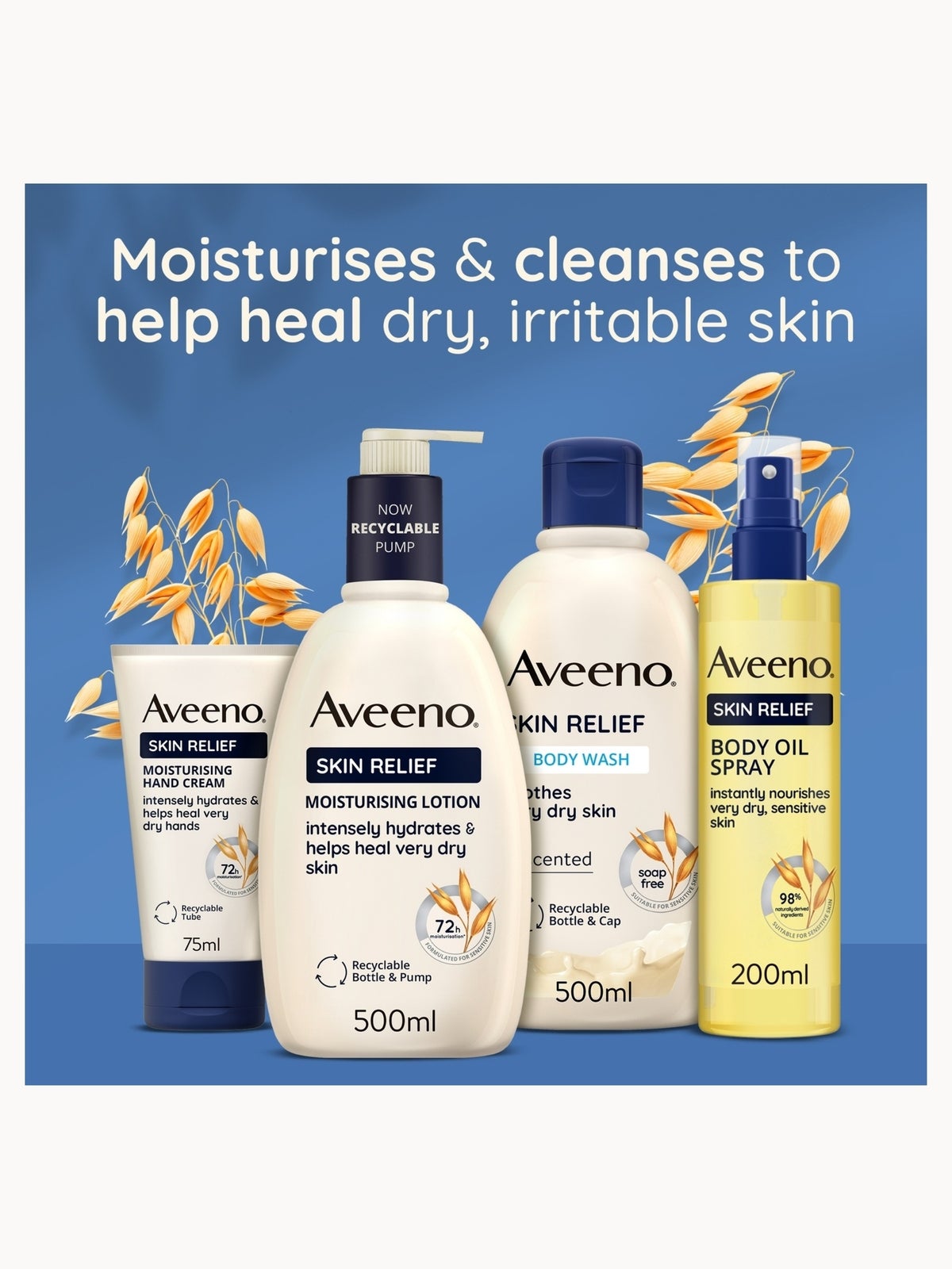 Aveeno Skin Relief Body Oil Spray for Dry to Very Dry, Sensitive Skin 50ml 4
